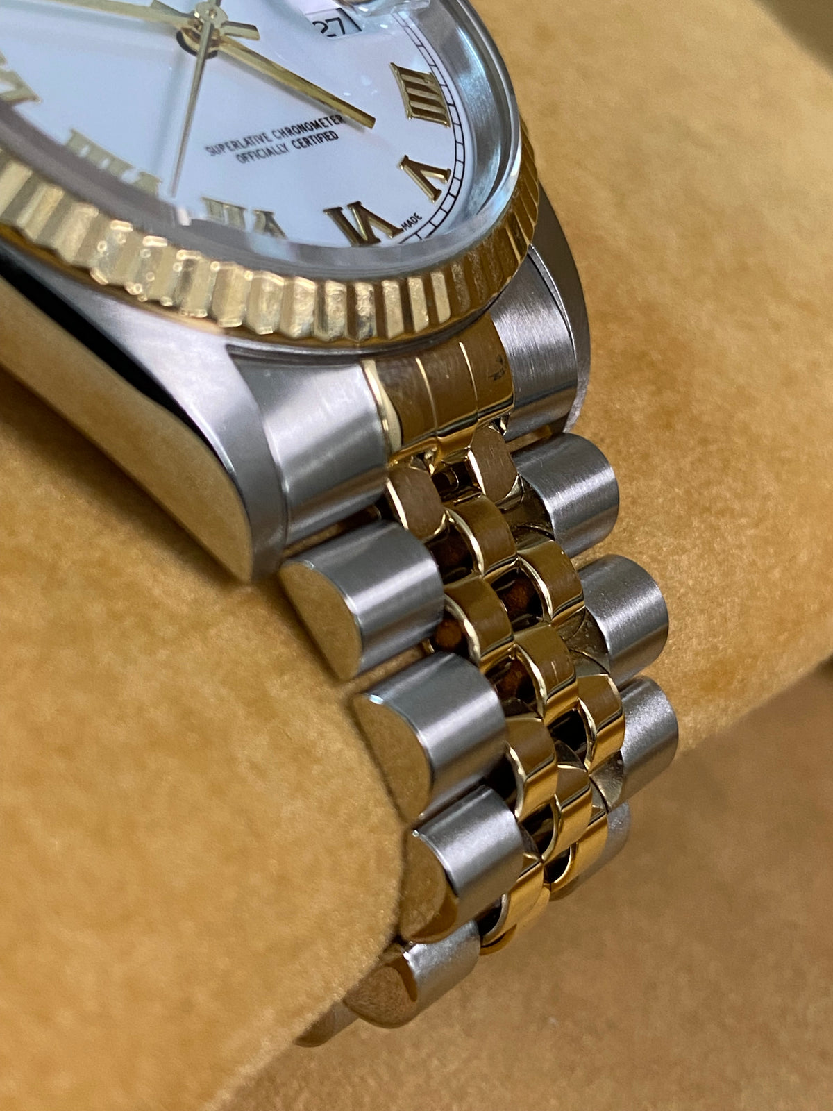 Rolex Steel and Yellow Gold Datejust 36 - P serial - Fluted Bezel - White Roman Dial - Jubilee Bracelet - 16233