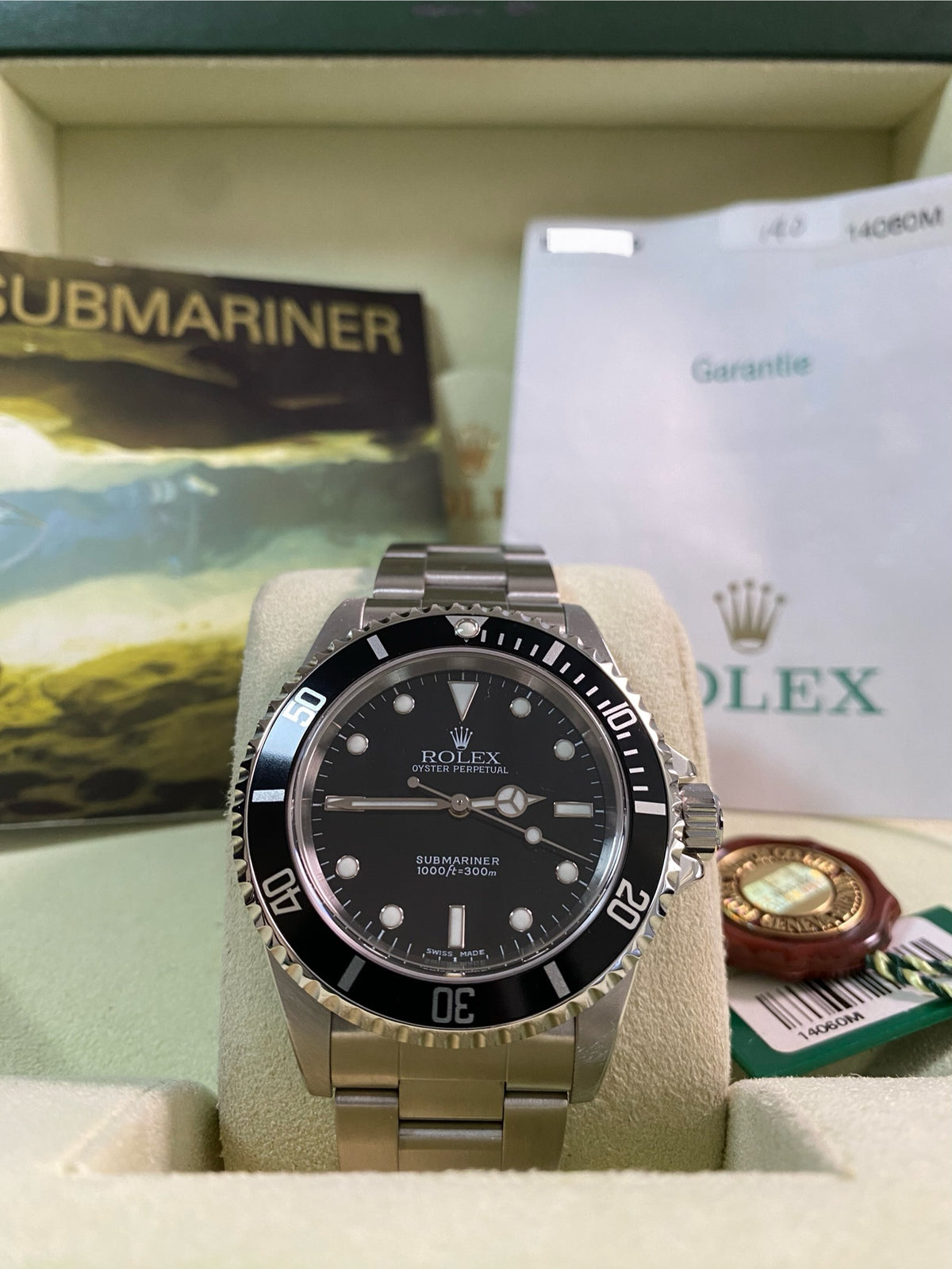 Rolex Steel No Date Submariner - F serial - Pre Ceramic Bezel - Black Dial - 14060M *FULL SET*