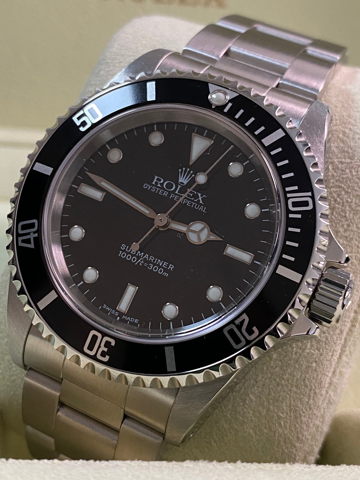 Rolex Steel No Date Submariner - F serial - Pre Ceramic Bezel - Black Dial - 14060M *FULL SET*