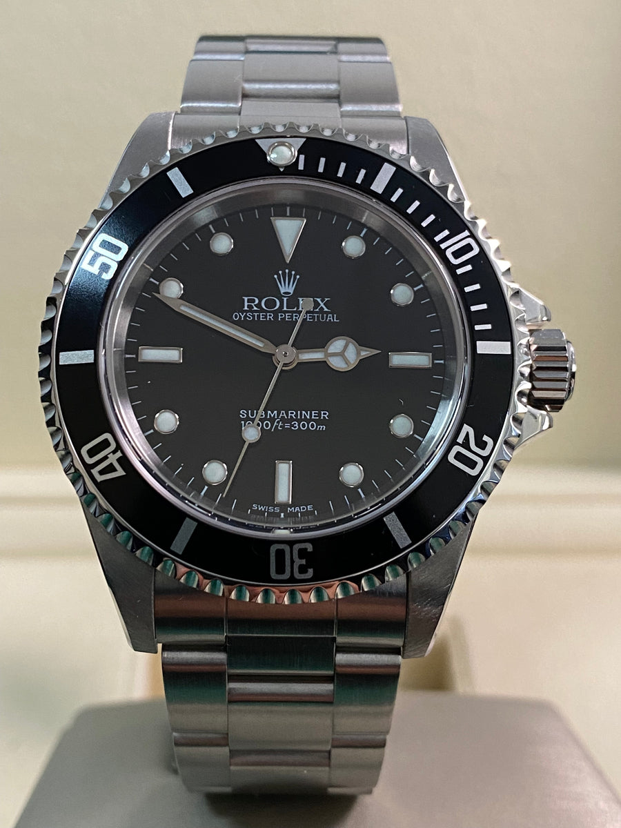 Rolex Steel No Date Submariner - F serial - Pre Ceramic Bezel - Black Dial - 14060M *FULL SET*