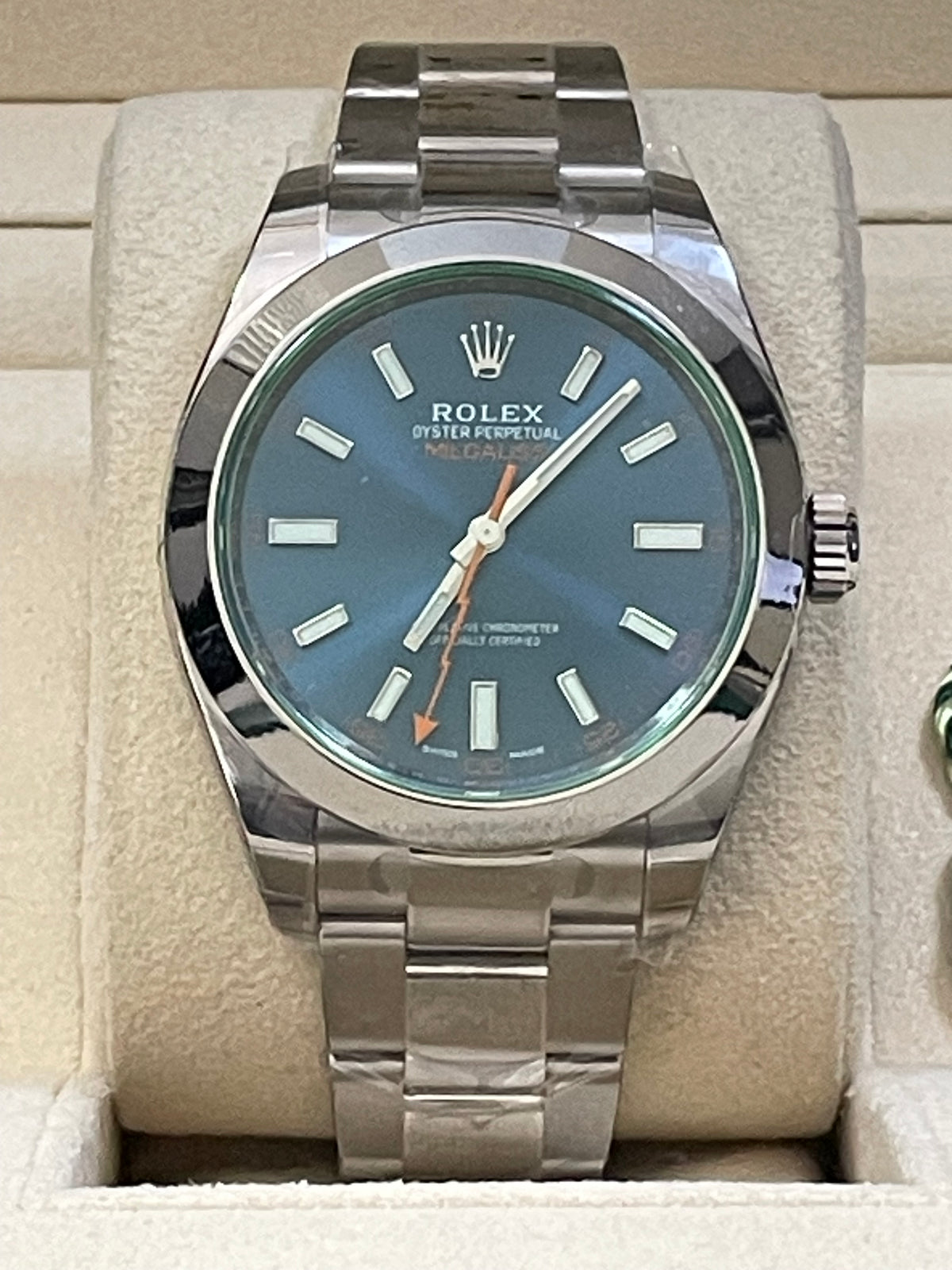 Rolex Milgauss - Blue Dial - Green Crystal - 2023 - 116400GV