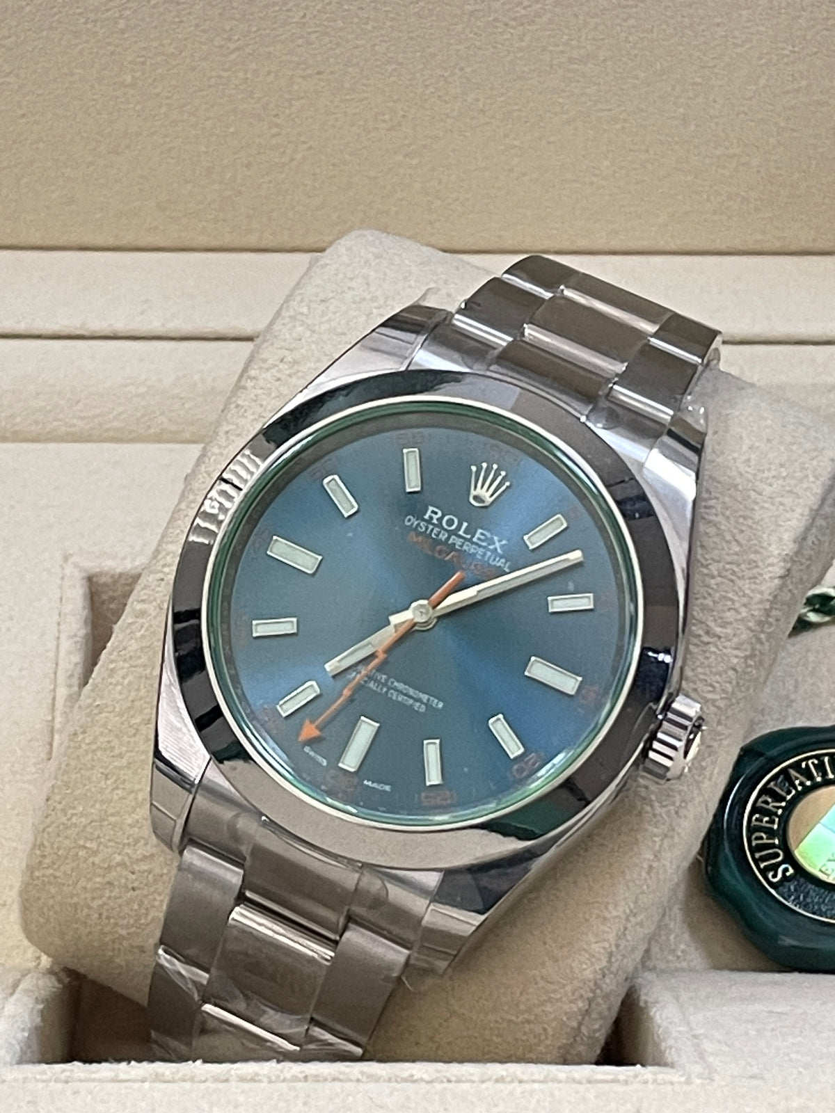 Rolex Milgauss - Blue Dial - Green Crystal - 2023 - 116400GV