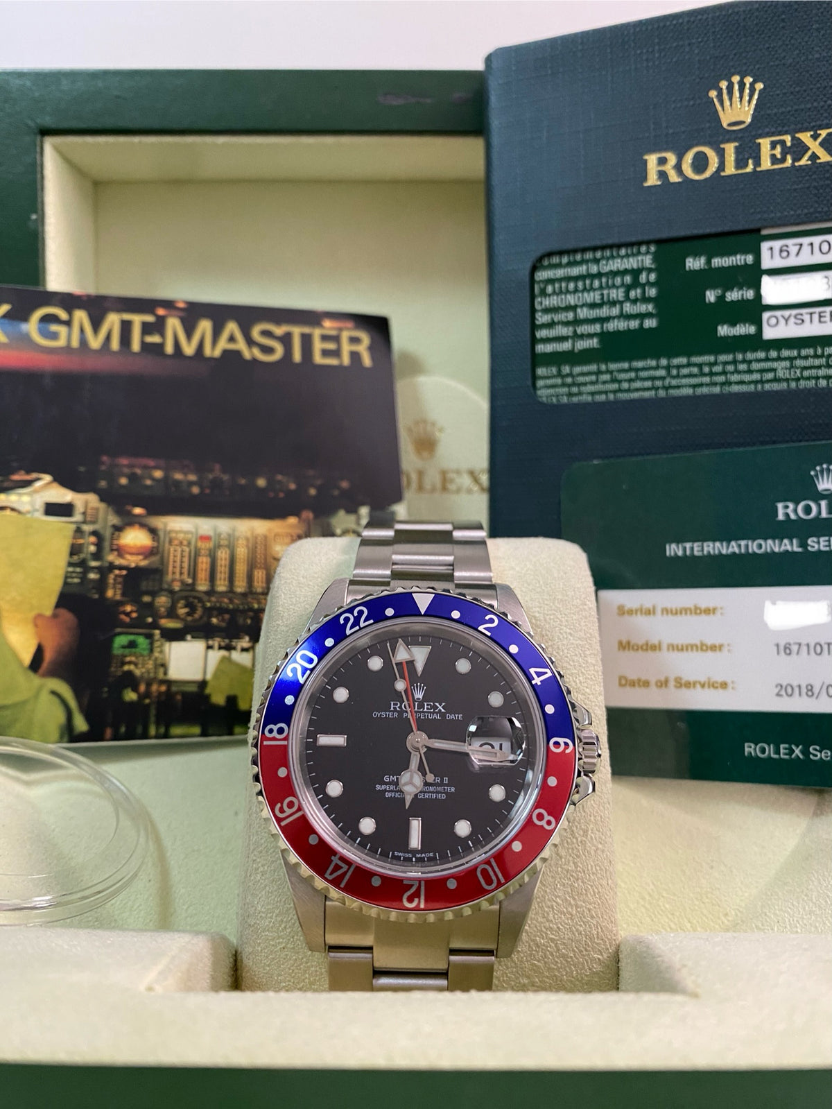 Rolex Steel GMT-Master II -  Z serial - "Pepsi" Pre-Ceramic - 3186 Movement - Oyster Bracelet - 16710BLRO *FULL SET*