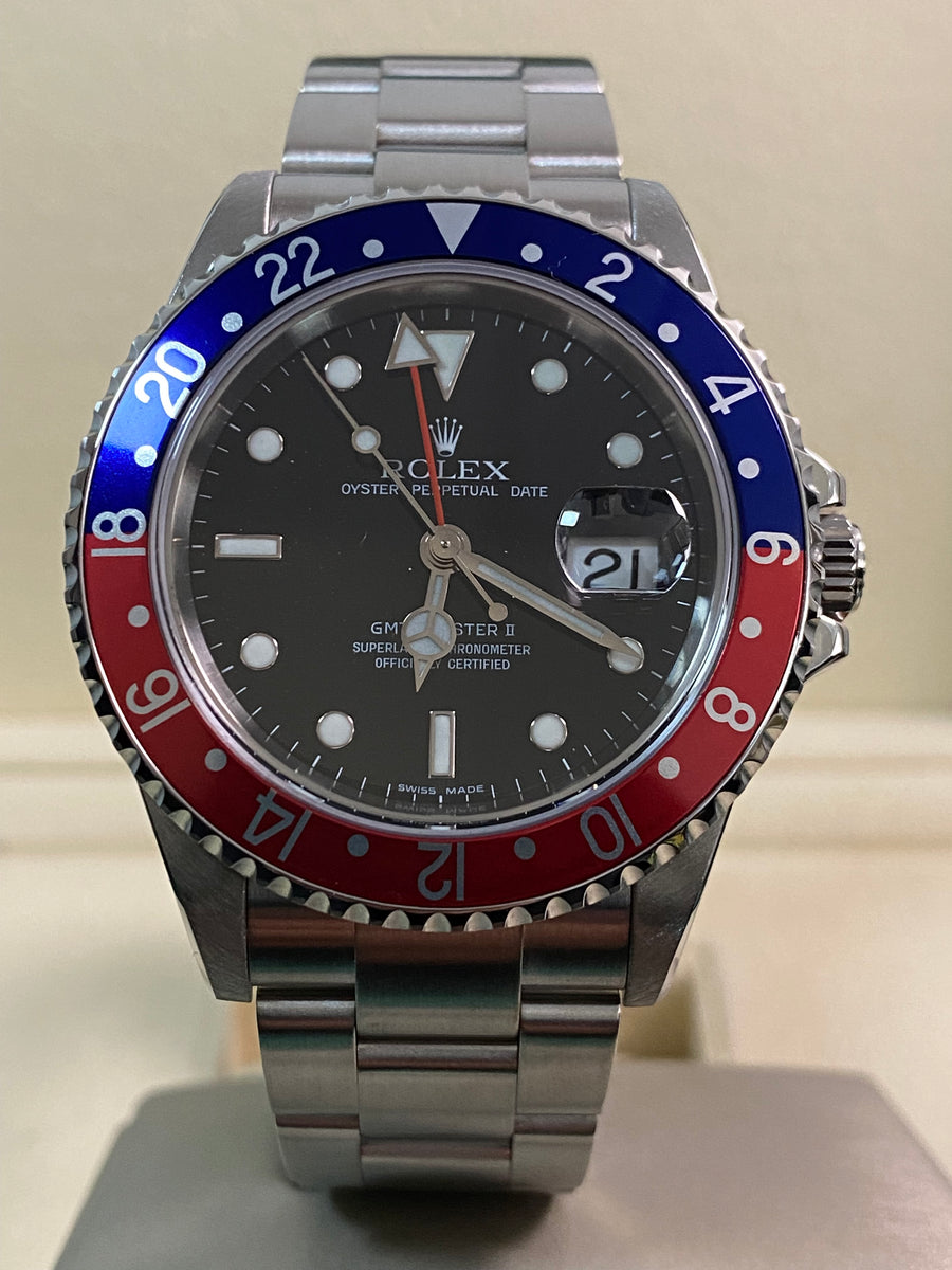 Rolex Steel GMT-Master II -  Z serial - "Pepsi" Pre-Ceramic - 3186 Movement - Oyster Bracelet - 16710BLRO *FULL SET*