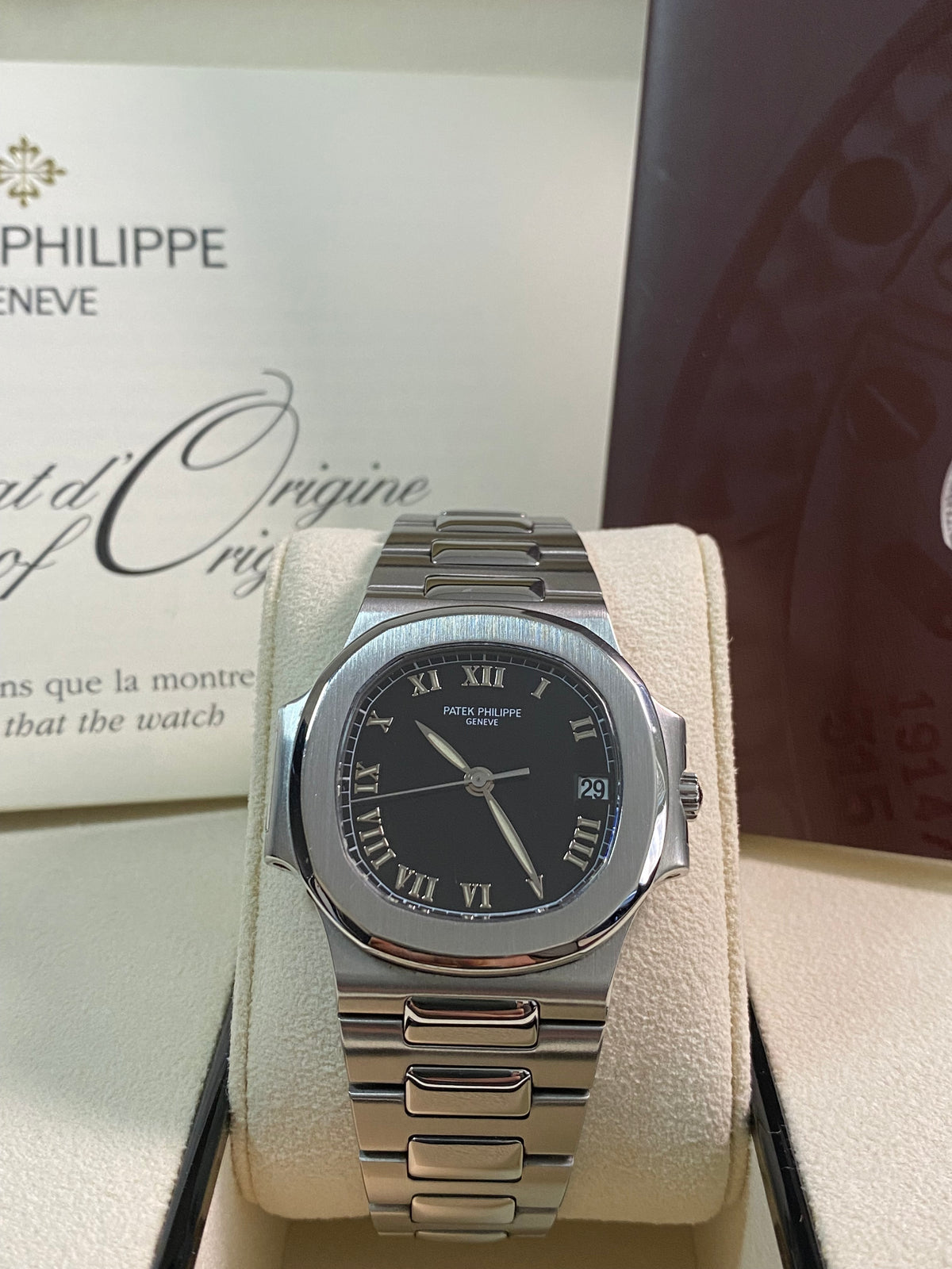 Patek Philippe Steel Nautilus - Black Roman Dial - 3800/1A *FULL SET*