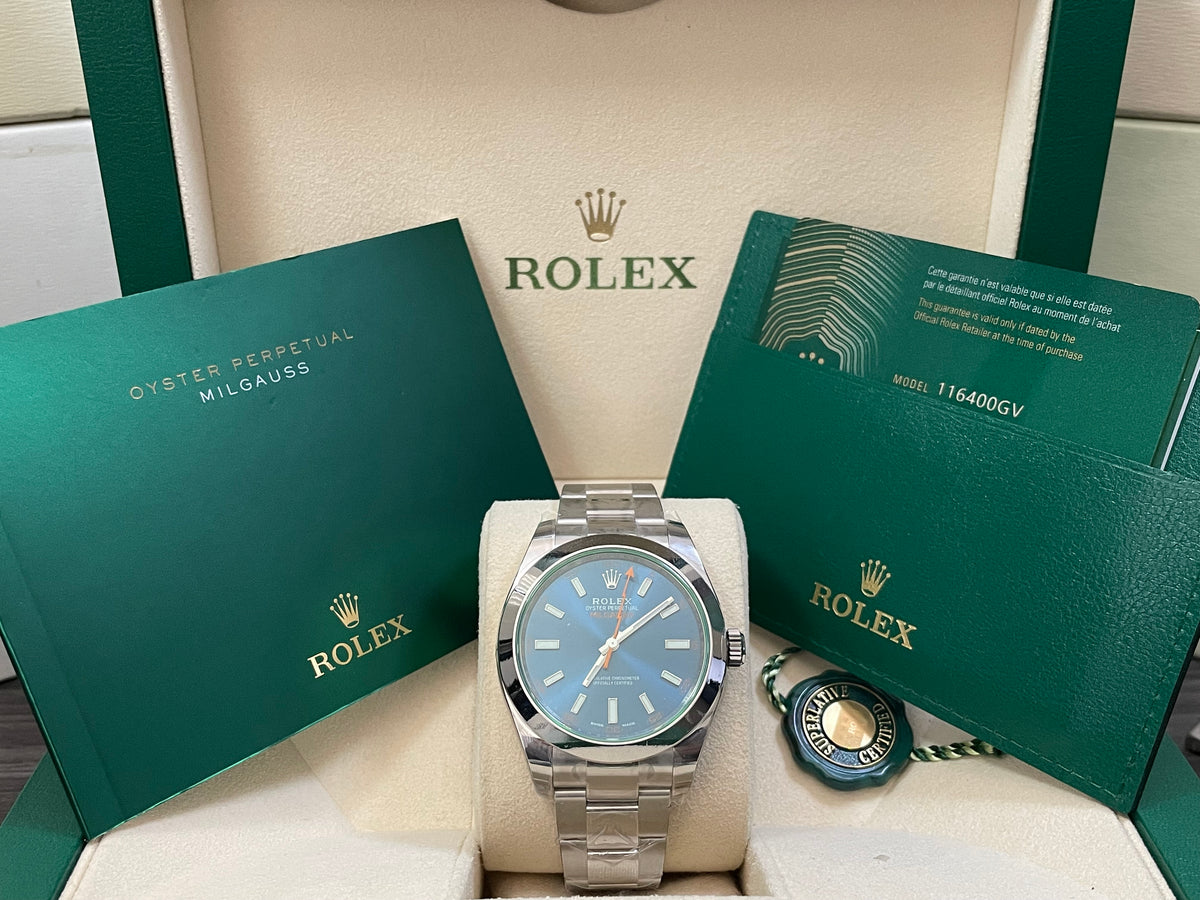 Rolex Milgauss - Blue Dial - Green Crystal - 2023 - 116400GV