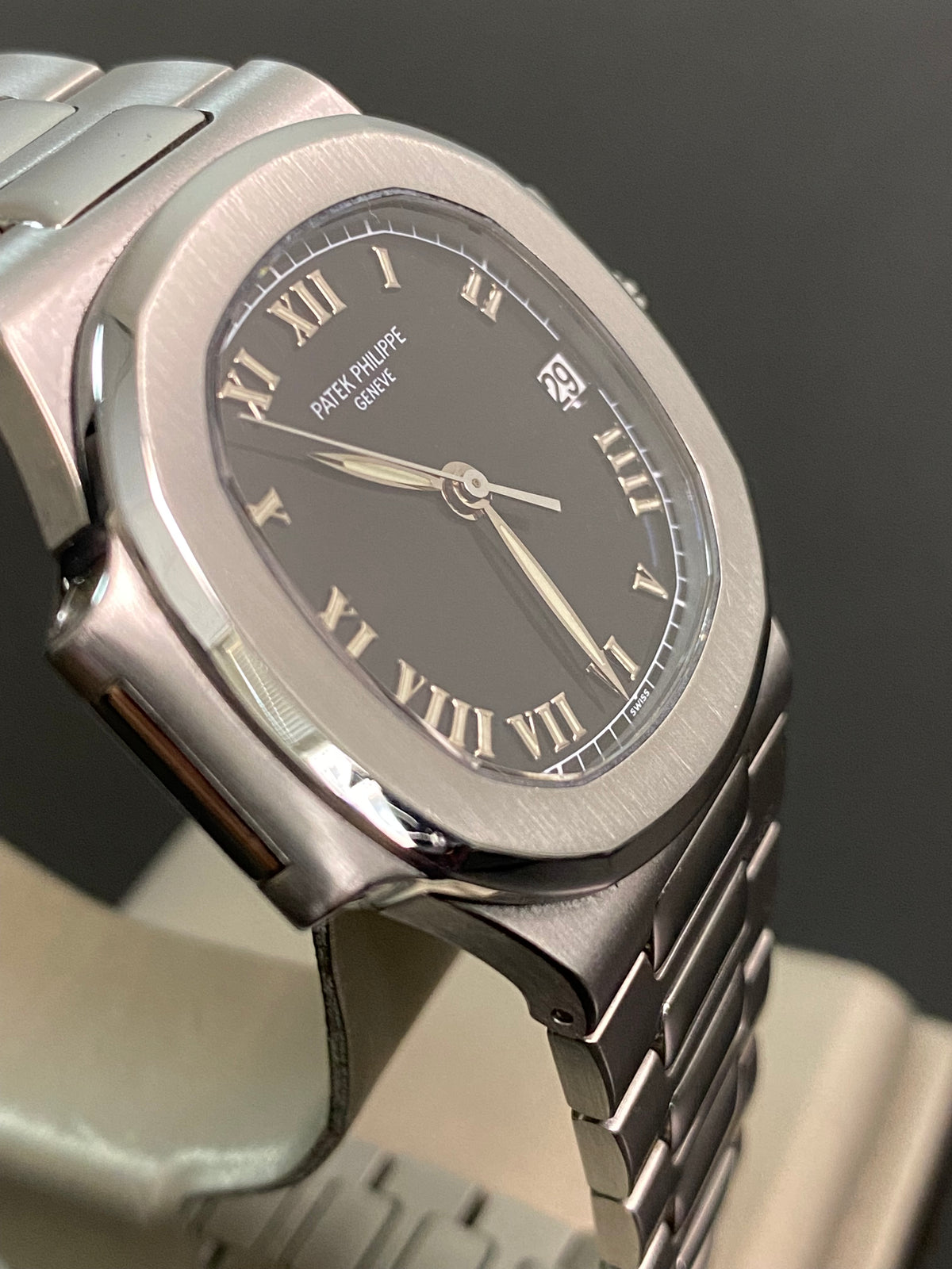 Patek Philippe Steel Nautilus - Black Roman Dial - 3800/1A *FULL SET*