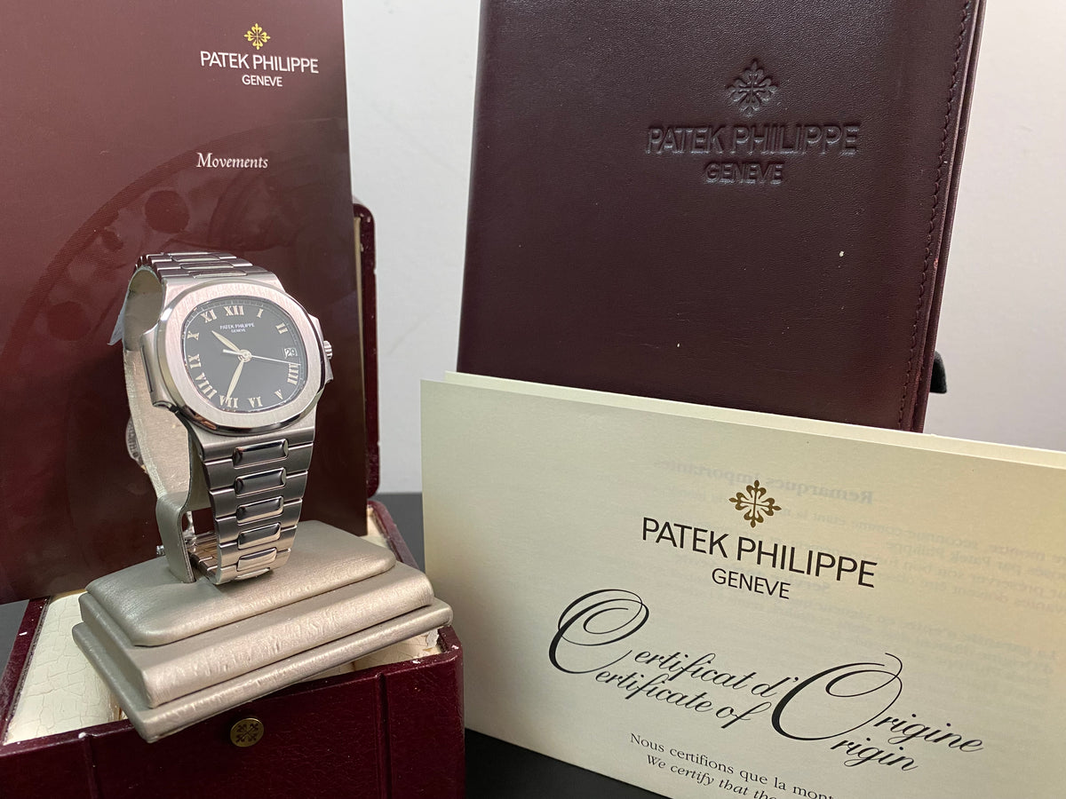 Patek Philippe Steel Nautilus - Black Roman Dial - 3800/1A *FULL SET*