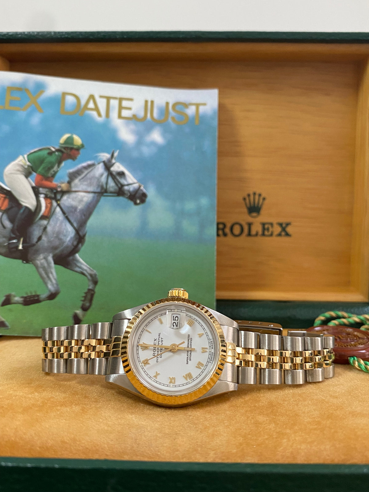 Rolex Steel and Yellow Gold Lady-Datejust - Fluted Bezel - White Roman Dial - Jubilee Bracelet - 69173