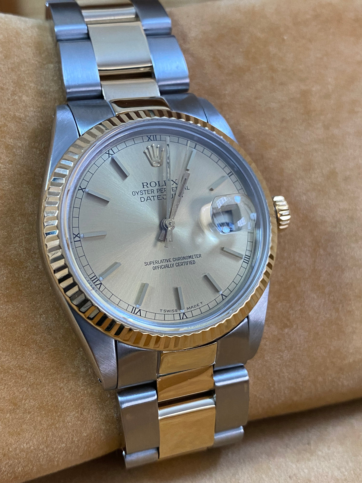 Rolex Steel and Yellow Gold Datejust 36 - Fluted Bezel - Champagne Index Dial - Oyster Bracelet - 16013