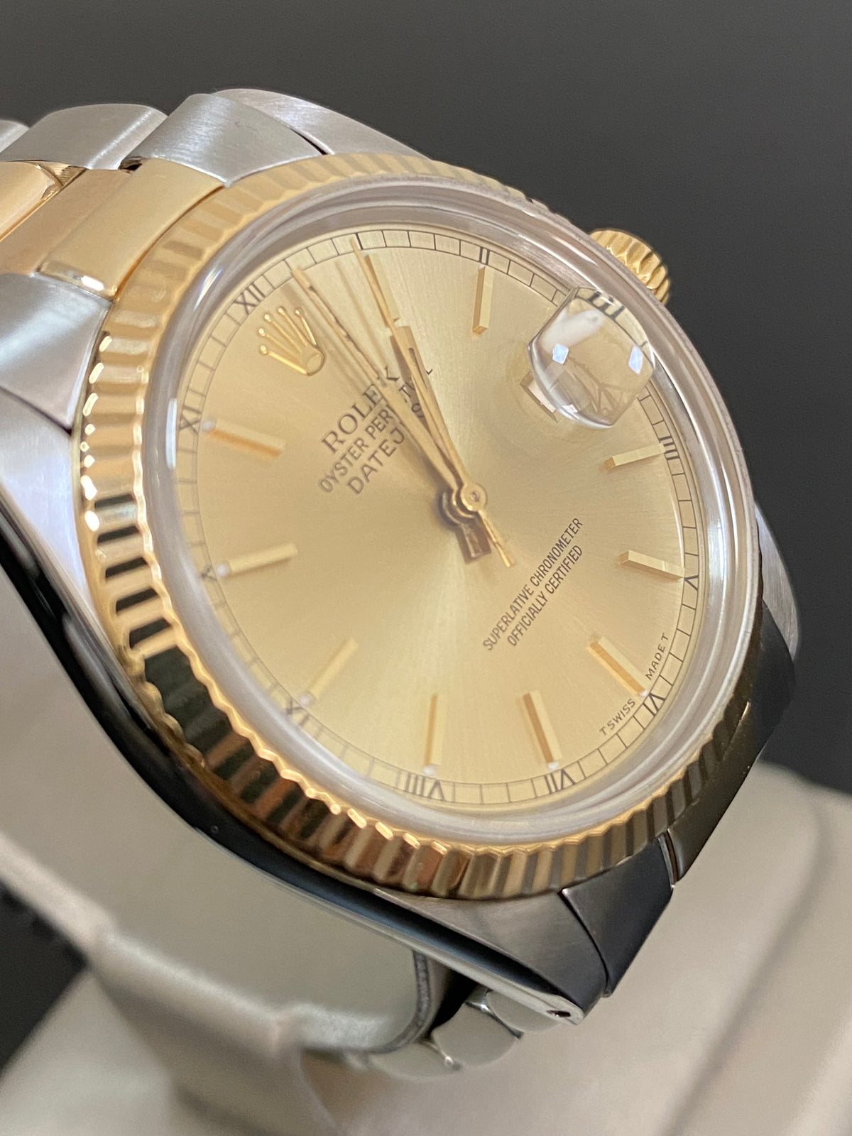 Rolex Steel and Yellow Gold Datejust 36 - Fluted Bezel - Champagne Index Dial - Oyster Bracelet - 16013