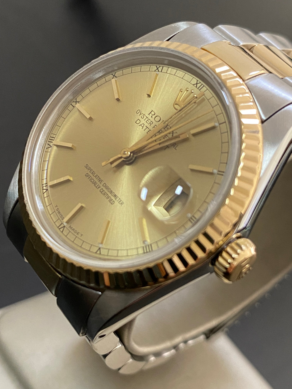 Rolex Steel and Yellow Gold Datejust 36 - Fluted Bezel - Champagne Index Dial - Oyster Bracelet - 16013