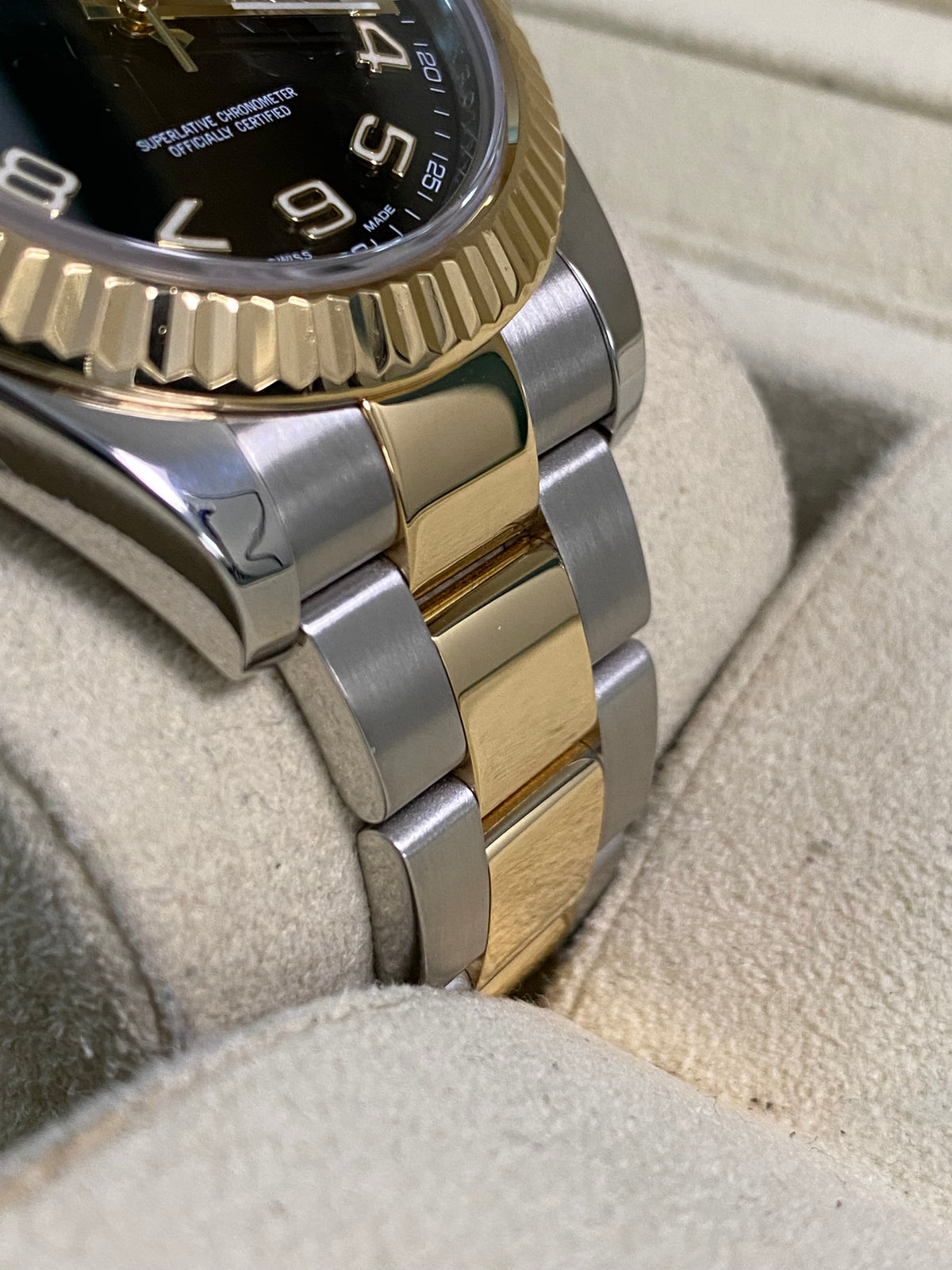 Rolex Steel & Yellow Rolesor Datejust II - Fluted Bezel - Black Arabic Dial - Oyster Bracelet - 116333