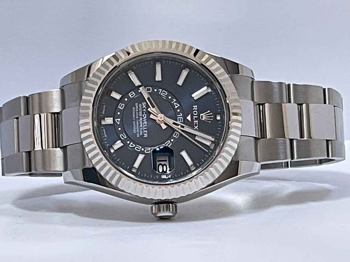 Rolex White Rolesor Sky-Dweller - 2023 - Blue Dial - Oyster Bracelet - 326934