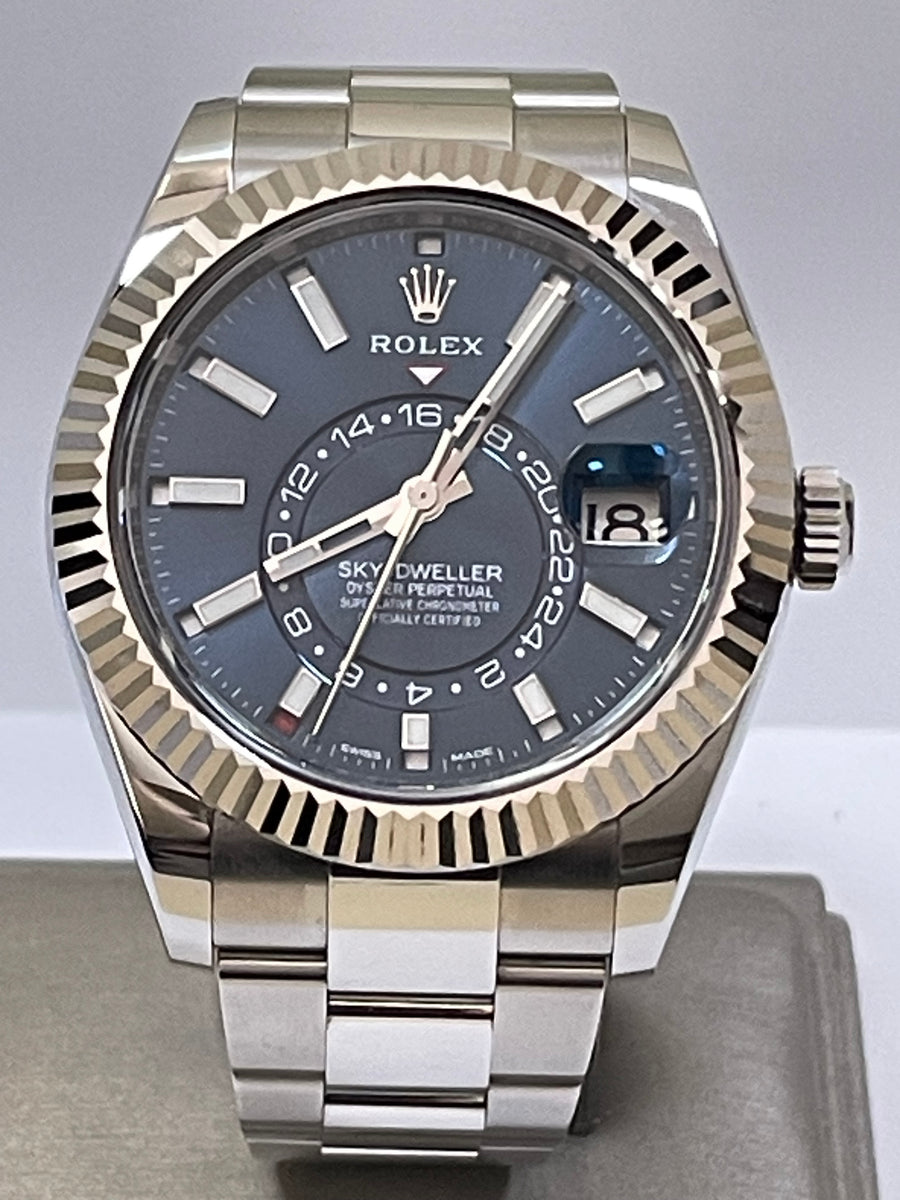 Rolex White Rolesor Sky-Dweller - 2023 - Blue Dial - Oyster Bracelet - 326934