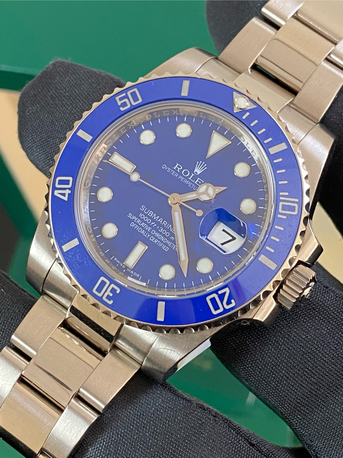 Rolex White Gold Submariner Date - 2009 - "Smurf" - Blue Bezel - Blue Dial - 116619LB *COMPLETE SET*