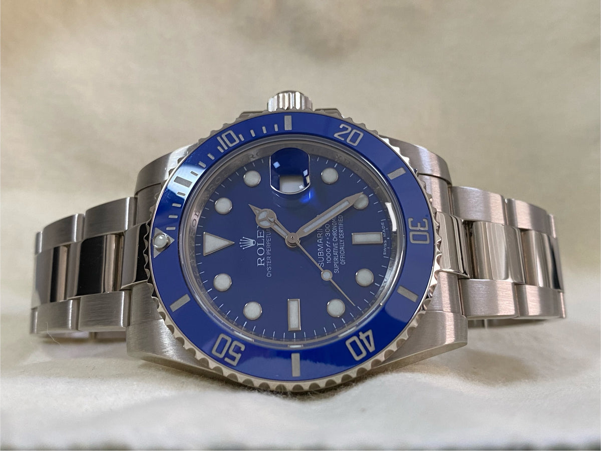 Rolex White Gold Submariner Date - 2009 - "Smurf" - Blue Bezel - Blue Dial - 116619LB *COMPLETE SET*