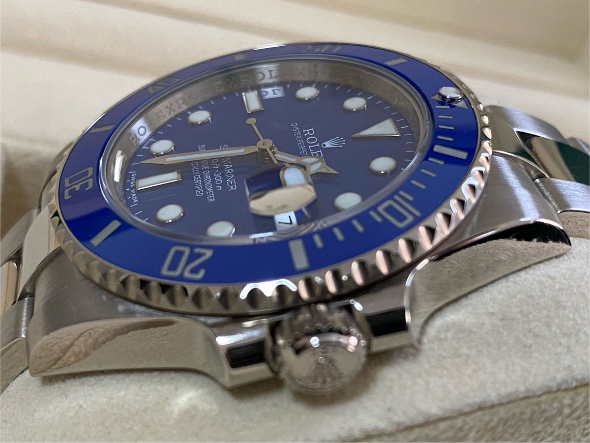 Rolex White Gold Submariner Date - 2009 - "Smurf" - Blue Bezel - Blue Dial - 116619LB *COMPLETE SET*