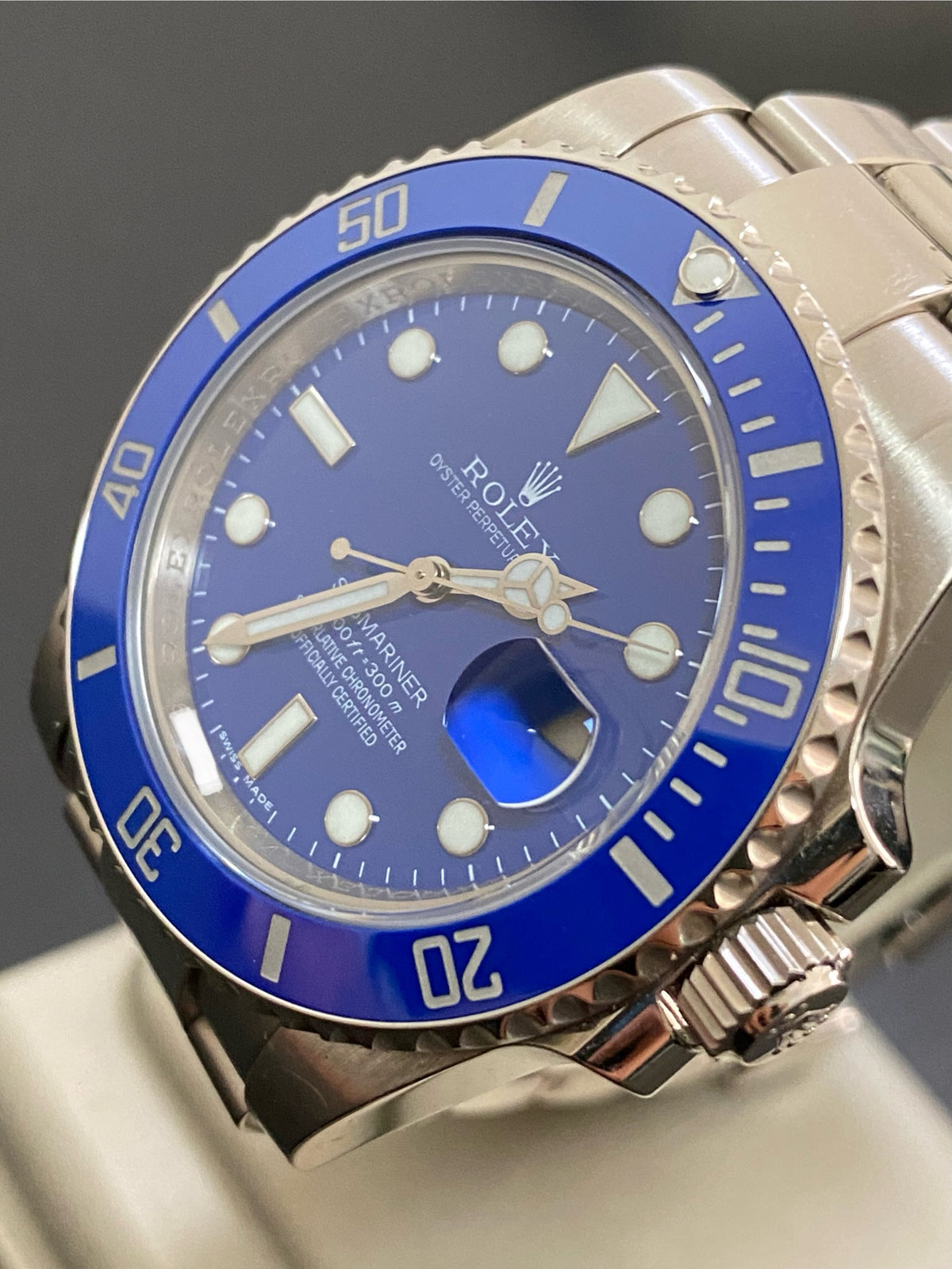 Rolex White Gold Submariner Date - 2009 - "Smurf" - Blue Bezel - Blue Dial - 116619LB *COMPLETE SET*