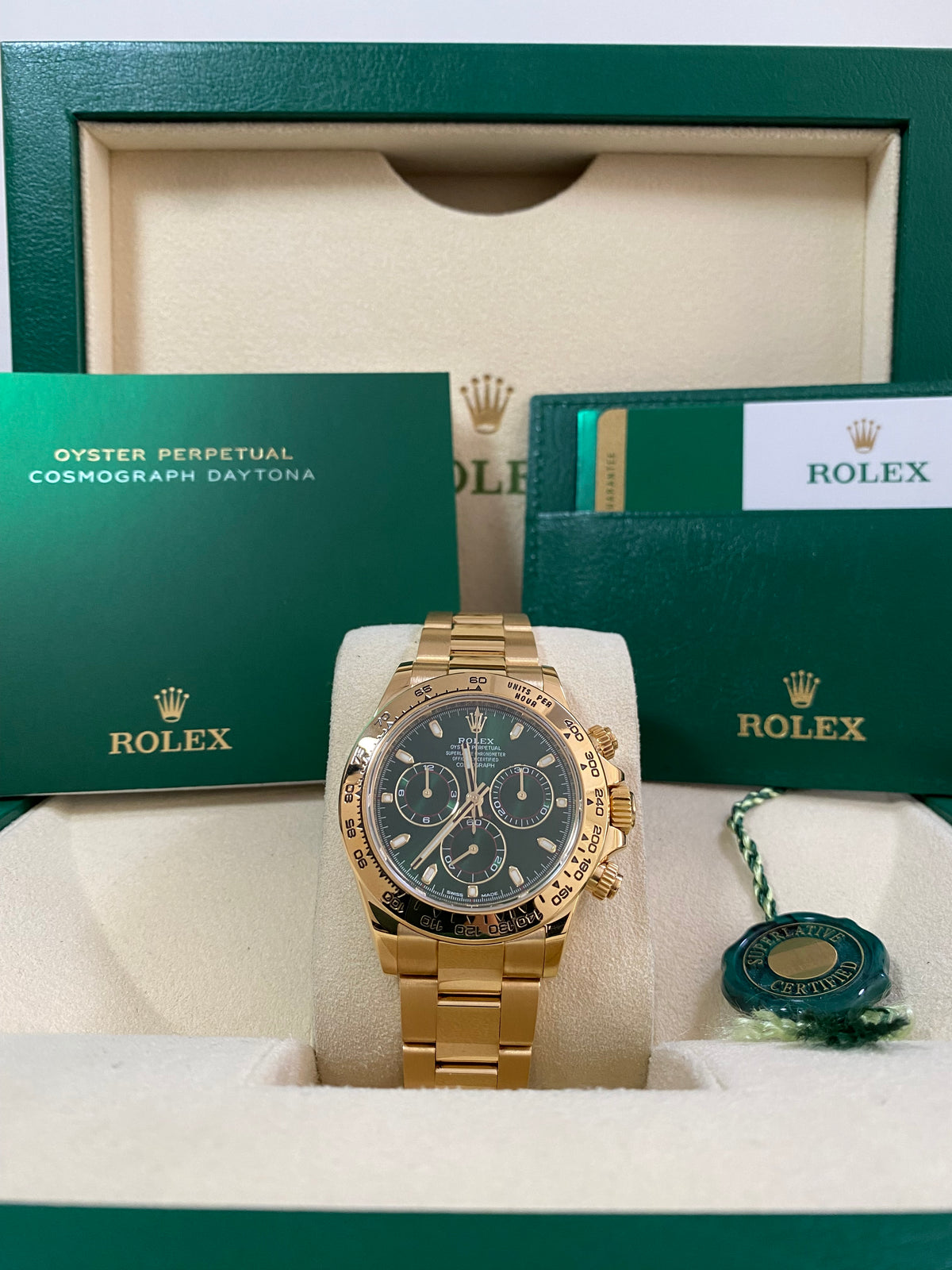 Rolex Yellow Gold Cosmograph Daytona -  2017 - "John Meyer" Green Dial - 116508