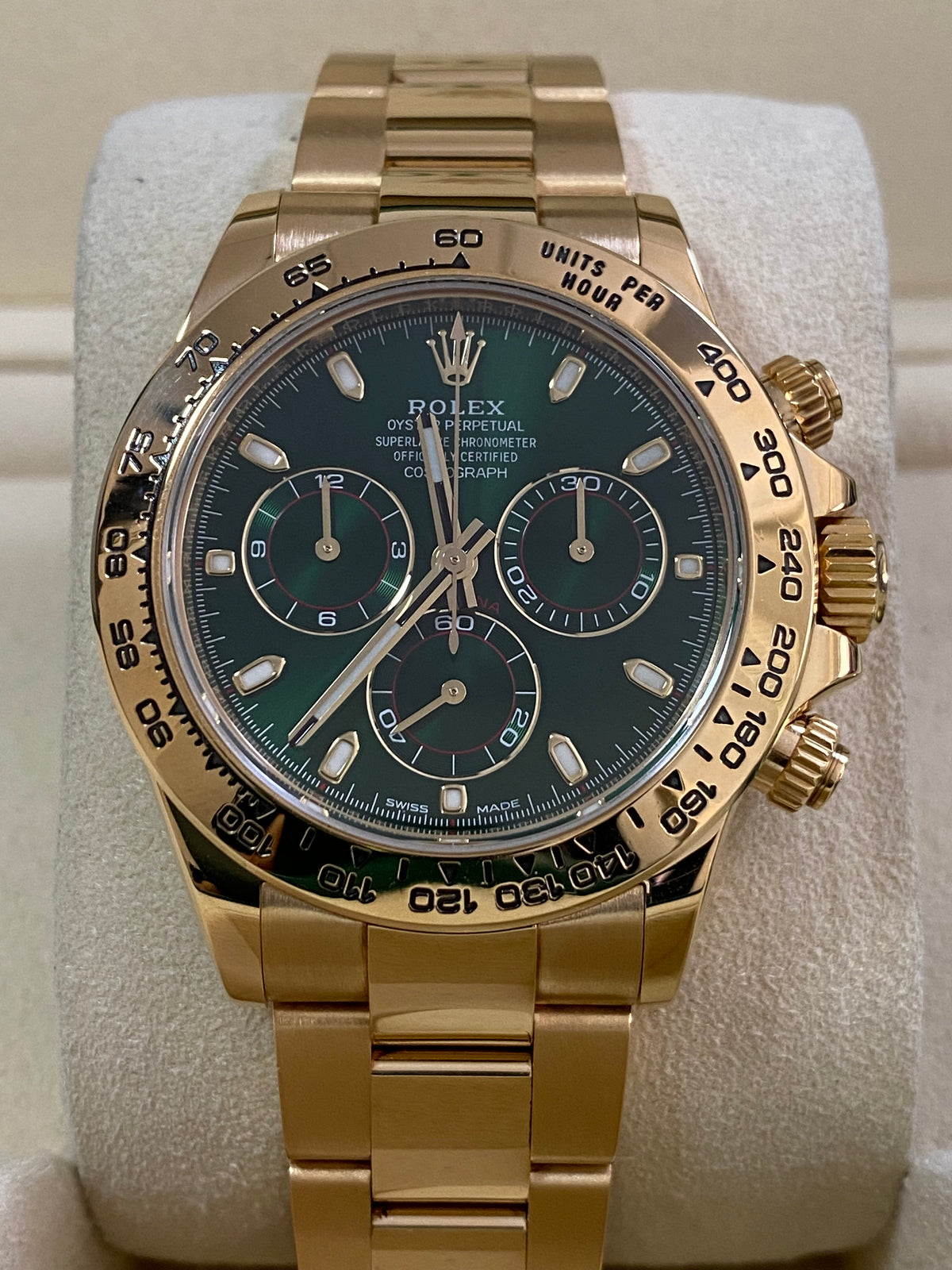 Rolex Yellow Gold Cosmograph Daytona -  2017 - "John Meyer" Green Dial - 116508