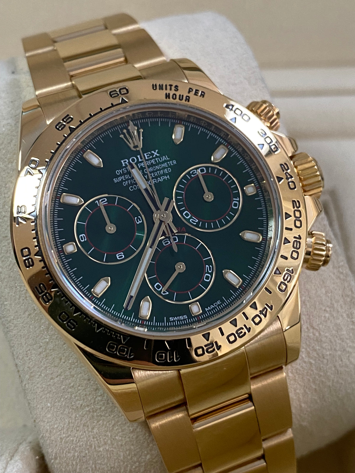 Rolex Yellow Gold Cosmograph Daytona -  2017 - "John Meyer" Green Dial - 116508