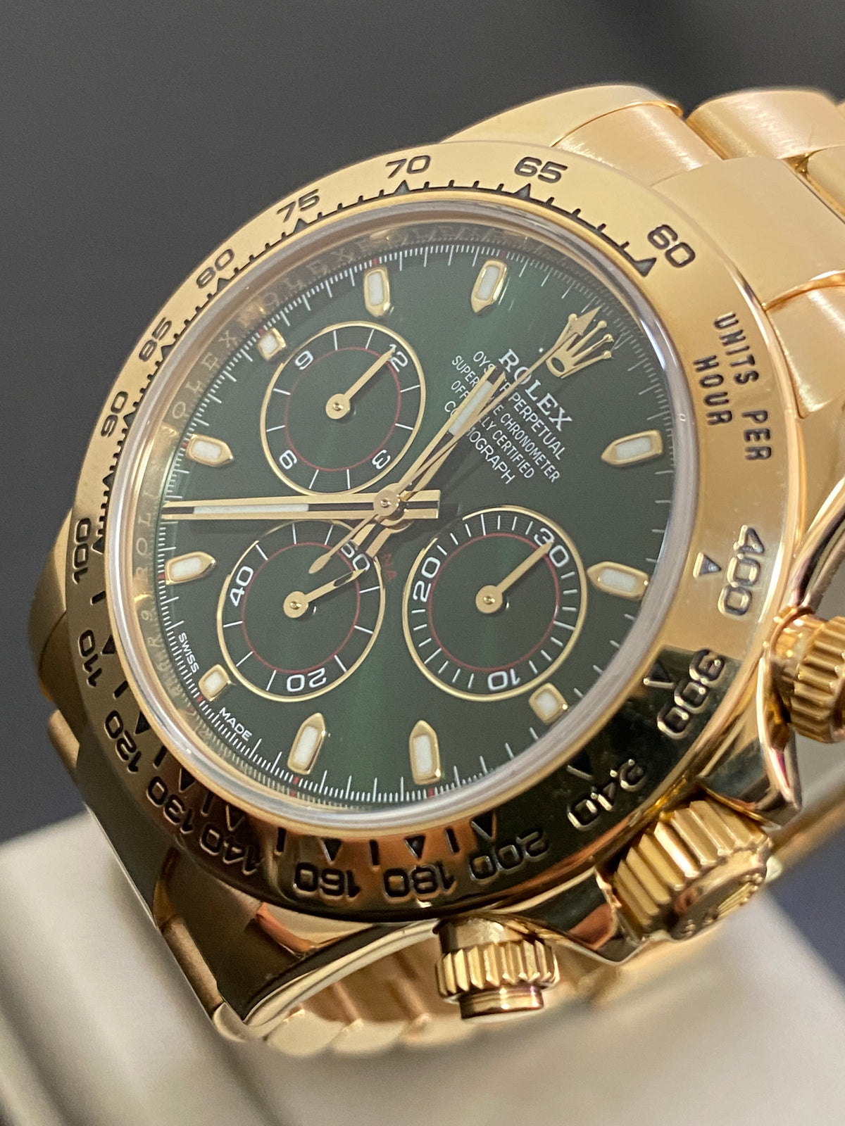 Rolex Yellow Gold Cosmograph Daytona -  2017 - "John Meyer" Green Dial - 116508