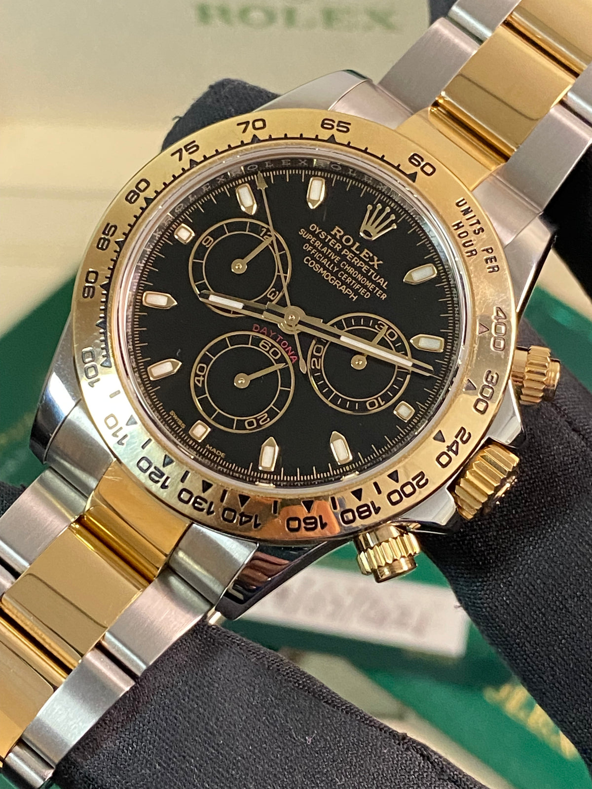 Rolex Yellow Gold Rolesor Cosmograph Daytona - 2021 - Black Index Dial - 116503 *FULL SET*