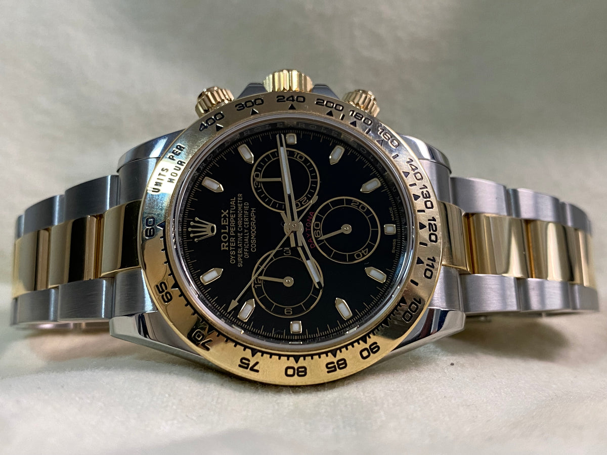 Rolex Yellow Gold Rolesor Cosmograph Daytona - 2021 - Black Index Dial - 116503 *FULL SET*