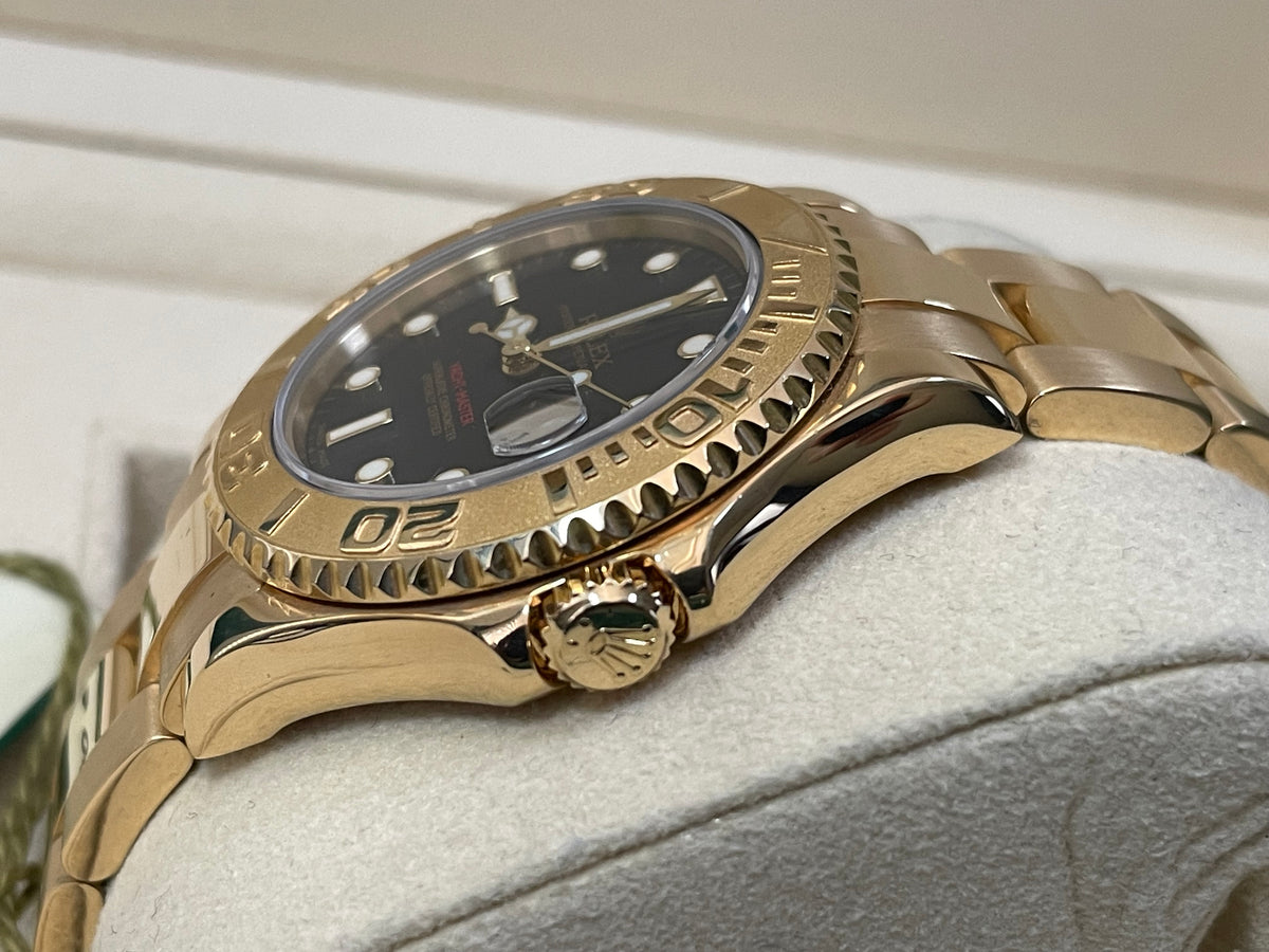 Rolex Yellow Gold Lady Yacht-Master 35 - 2001 - Blue Dial - 168628