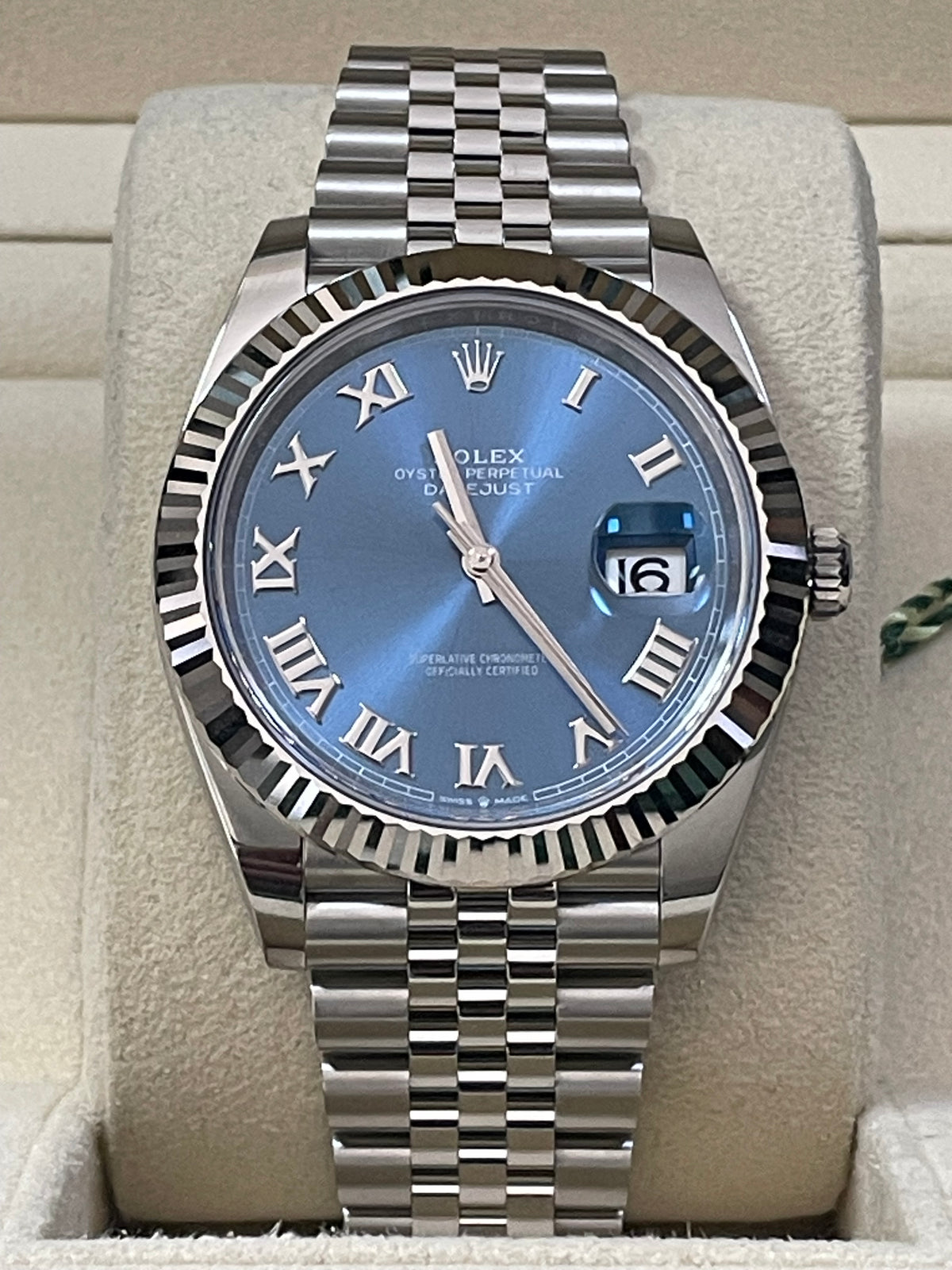 Rolex Steel and White Gold Rolesor Datejust 41 - 2023 - Fluted Bezel - Blue Roman Dial - Jubilee Bracelet - 126334