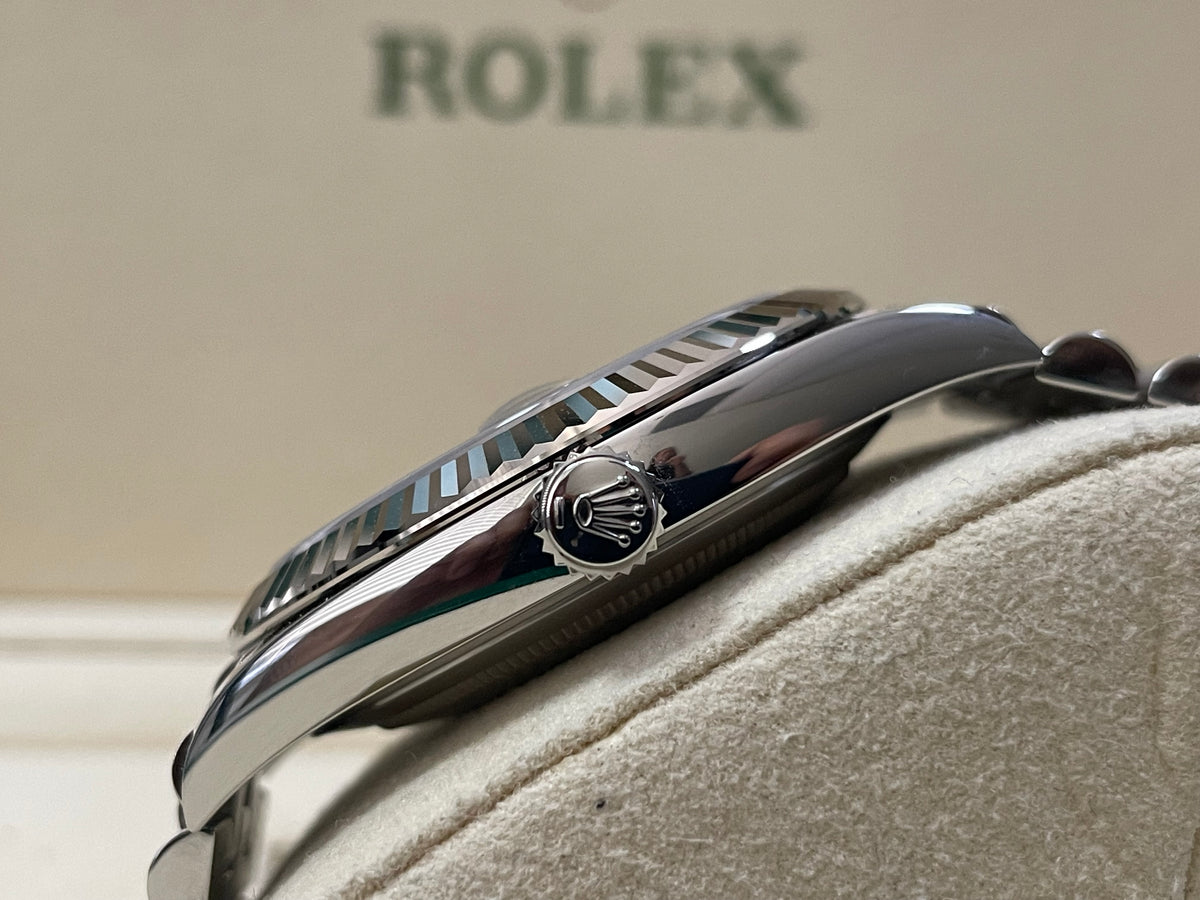 Rolex Steel and White Gold Rolesor Datejust 41 - 2023 - Fluted Bezel - Blue Roman Dial - Jubilee Bracelet - 126334