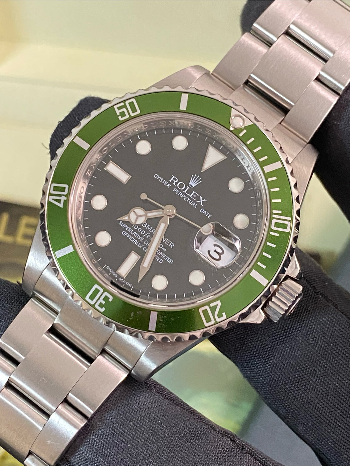 Rolex Steel Submariner Date - 2007 - "Kermit" - Pre-Ceramic Bezel - 16610LV *FULL SET*