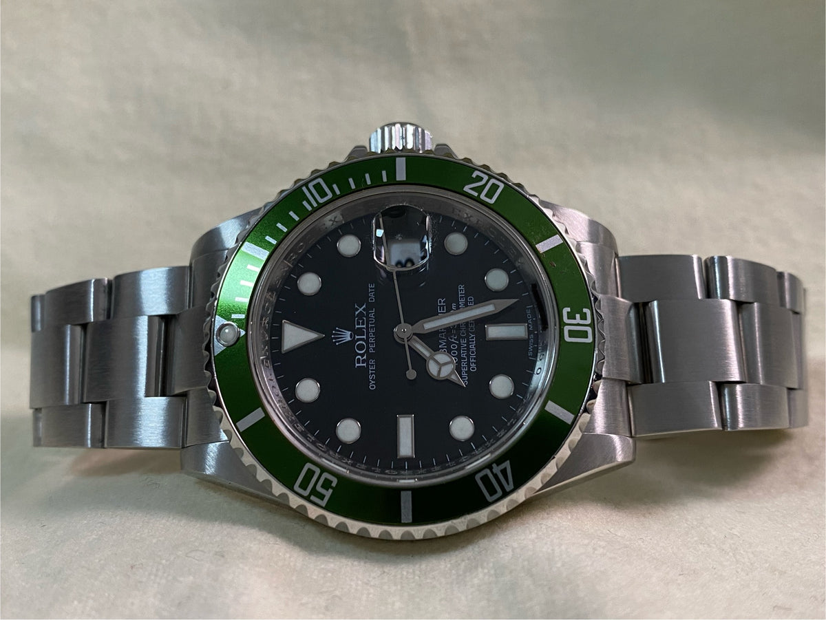 Rolex Steel Submariner Date - 2007 - "Kermit" - Pre-Ceramic Bezel - 16610LV *FULL SET*