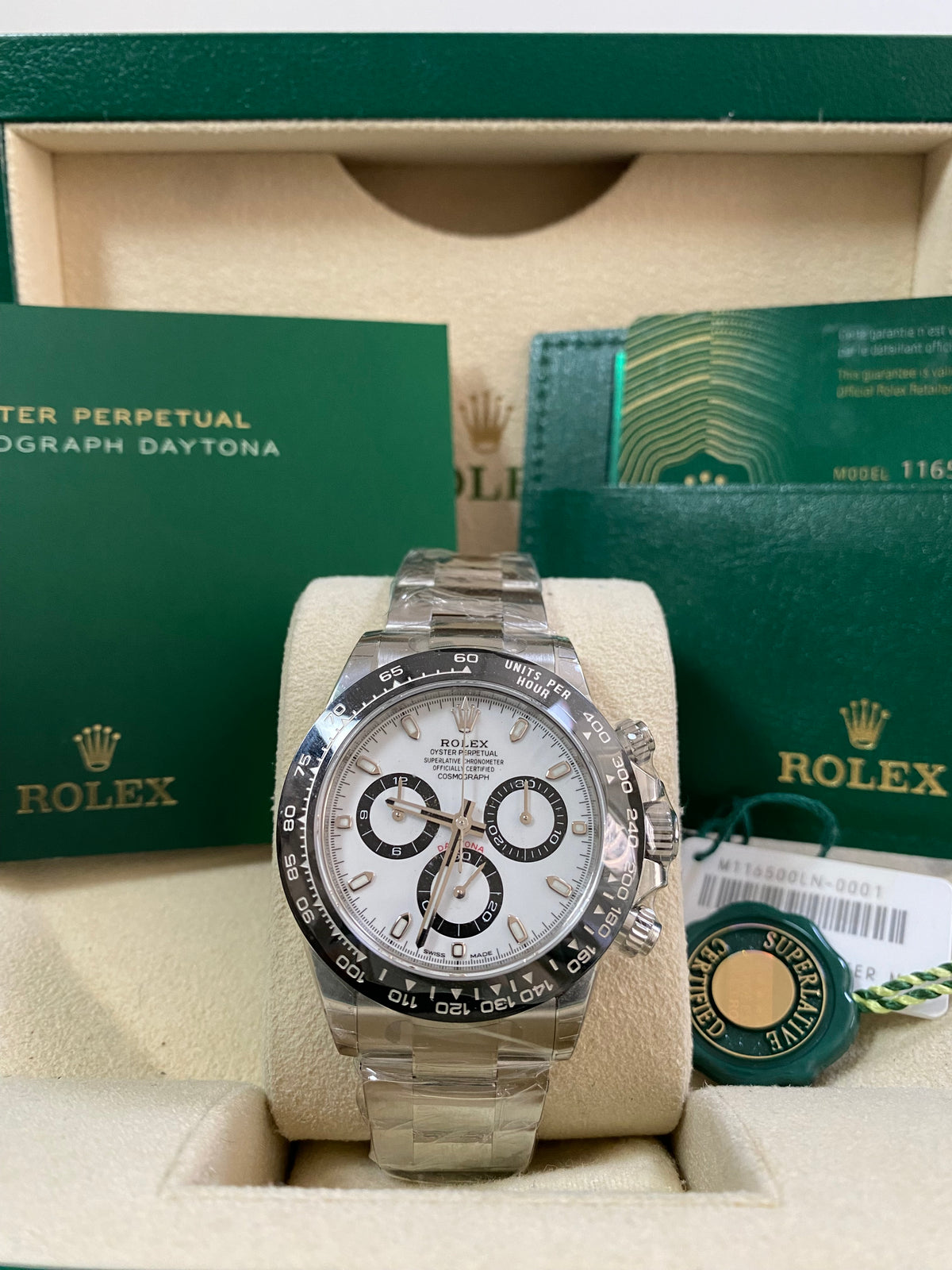 Rolex Steel Cosmograph Daytona - 2023 - "Panda" - White Dial - 116500LN *FULL STICKERS*