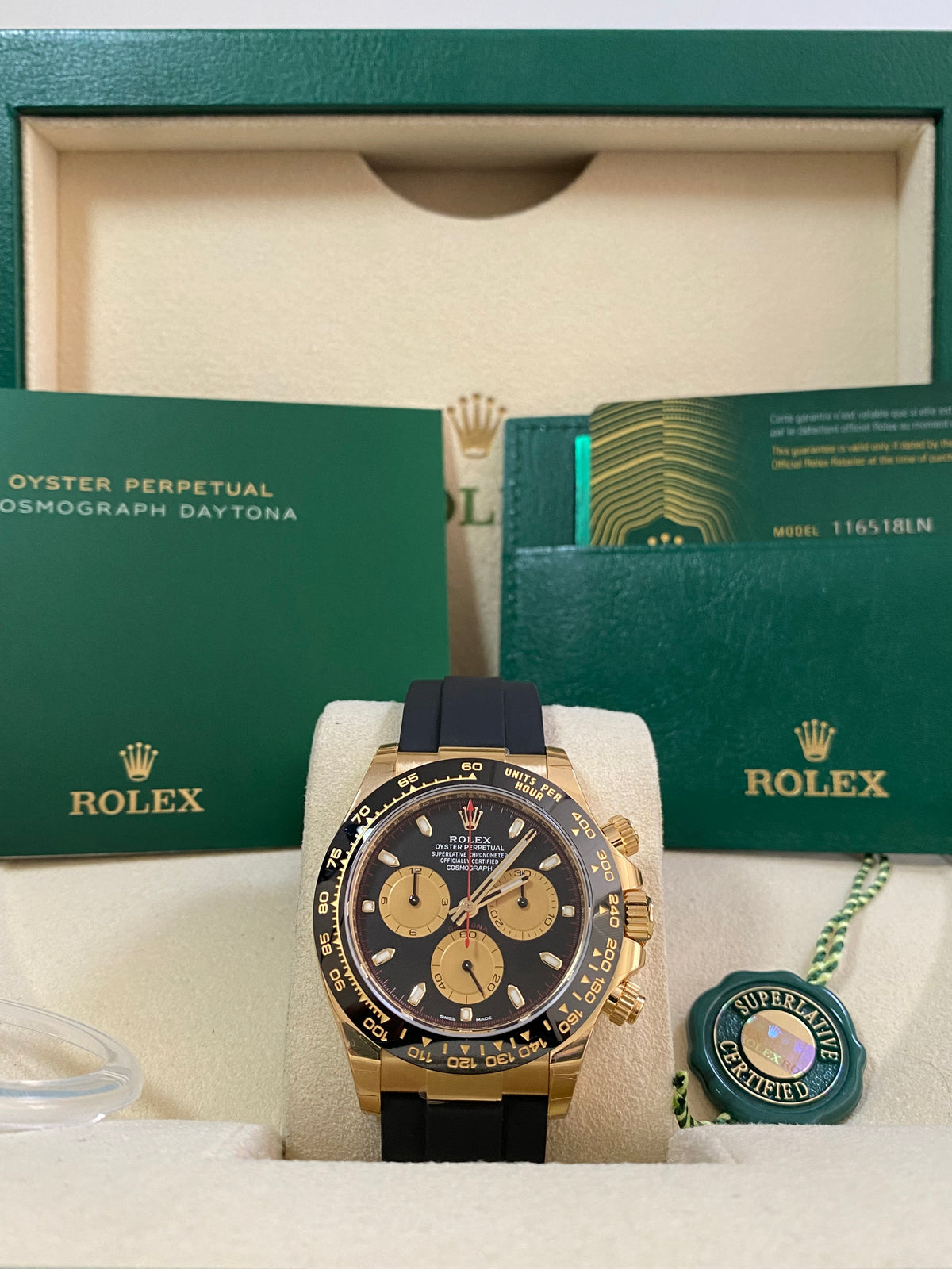 Rolex Yellow Gold Cosmograph Daytona - 2023 - "Paul Newman" - Oysterflex Strap - 116518LN *FULL STICKERS*