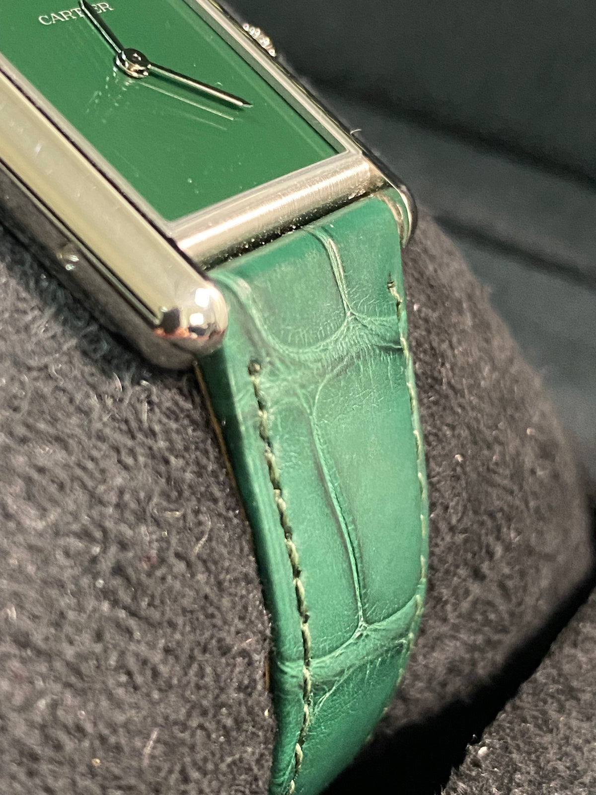 Cartier Tank Must Steel - 2024 - Green Dial - Green Alligator Strap - WSTA0056 *FULL SET*