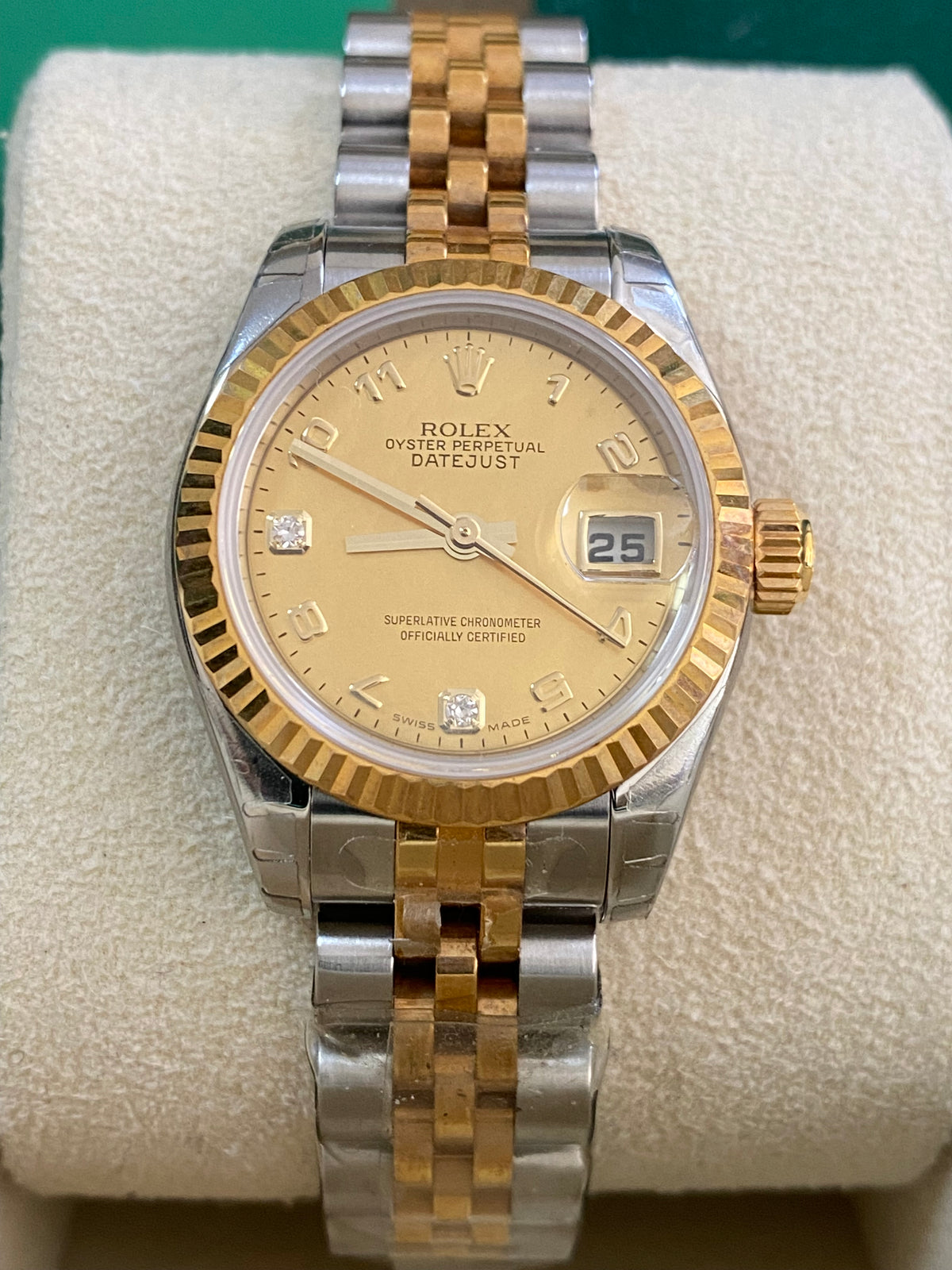 Rolex Yellow Gold and Steel Lady-Datejust - D serial - Fluted Bezel - Factory Mother of Pearl Dial - Jubilee Bracelet - 179173 *FULL SET*