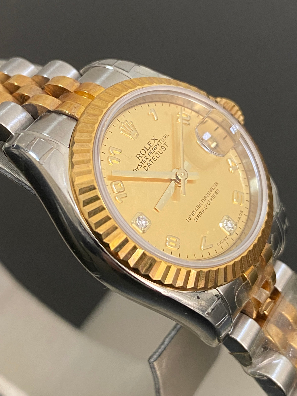 Rolex Yellow Gold and Steel Lady-Datejust - D serial - Fluted Bezel - Factory Mother of Pearl Dial - Jubilee Bracelet - 179173 *FULL SET*