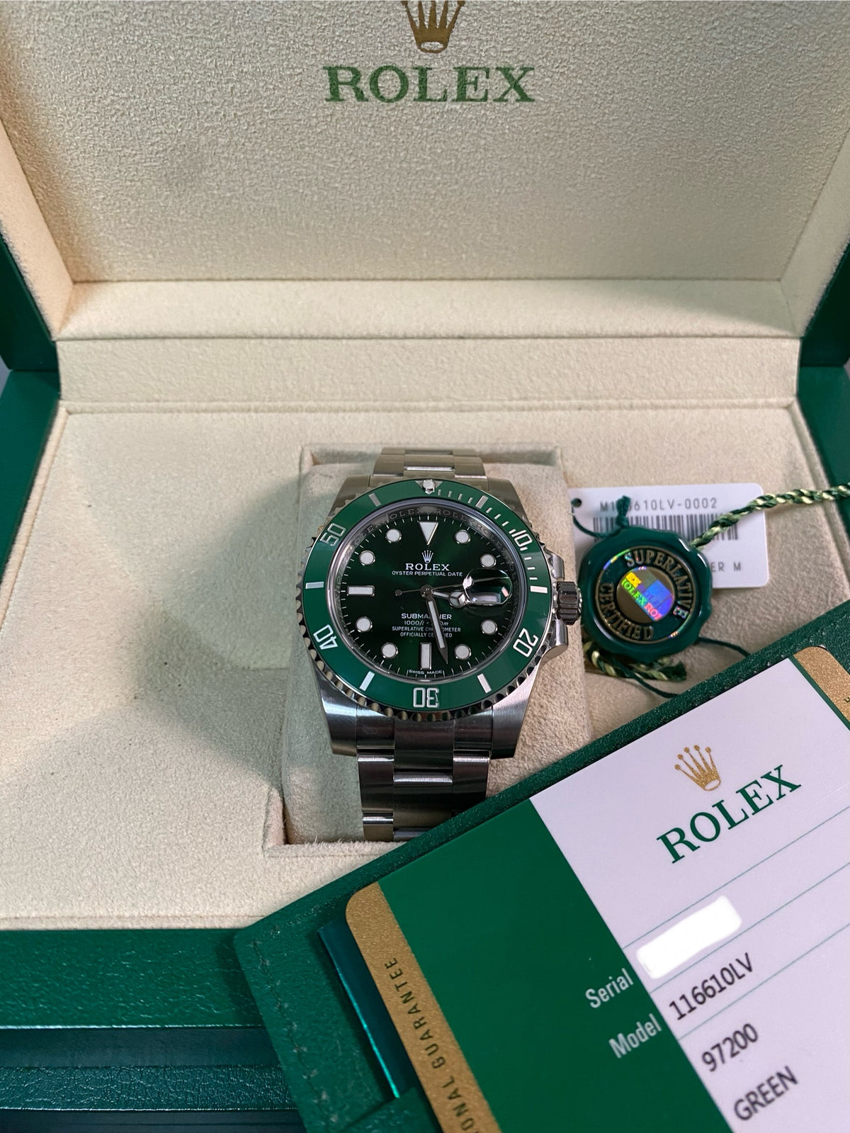 Rolex Steel Submariner Date - 2020 - "Hulk" - 116610LV *FULL STICKERS*