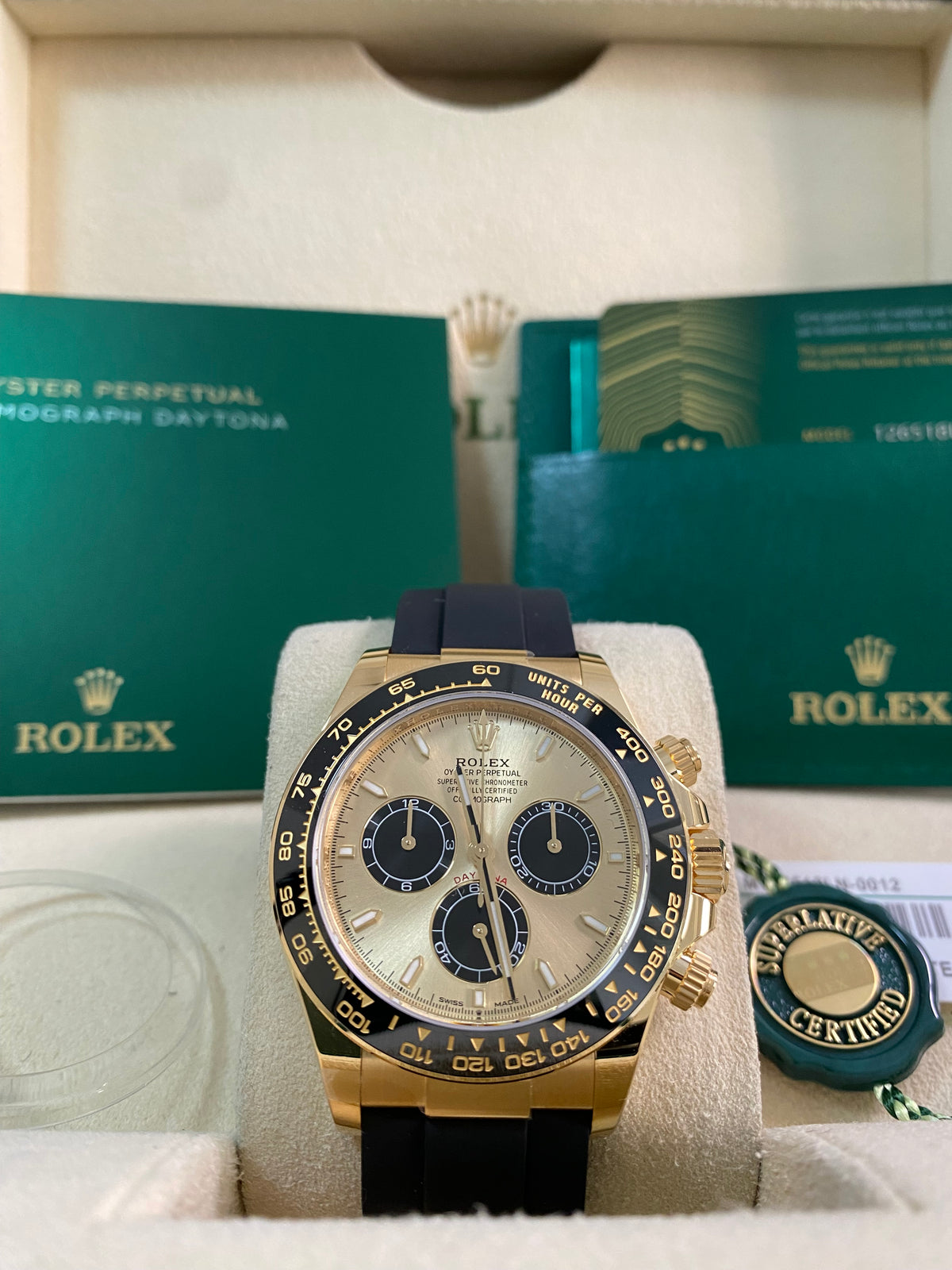 Rolex Yellow Gold Cosmograph Daytona - 2025 - YML "Pikachu" - Black Oysterflex Strap - 126518LN *FULL SET*