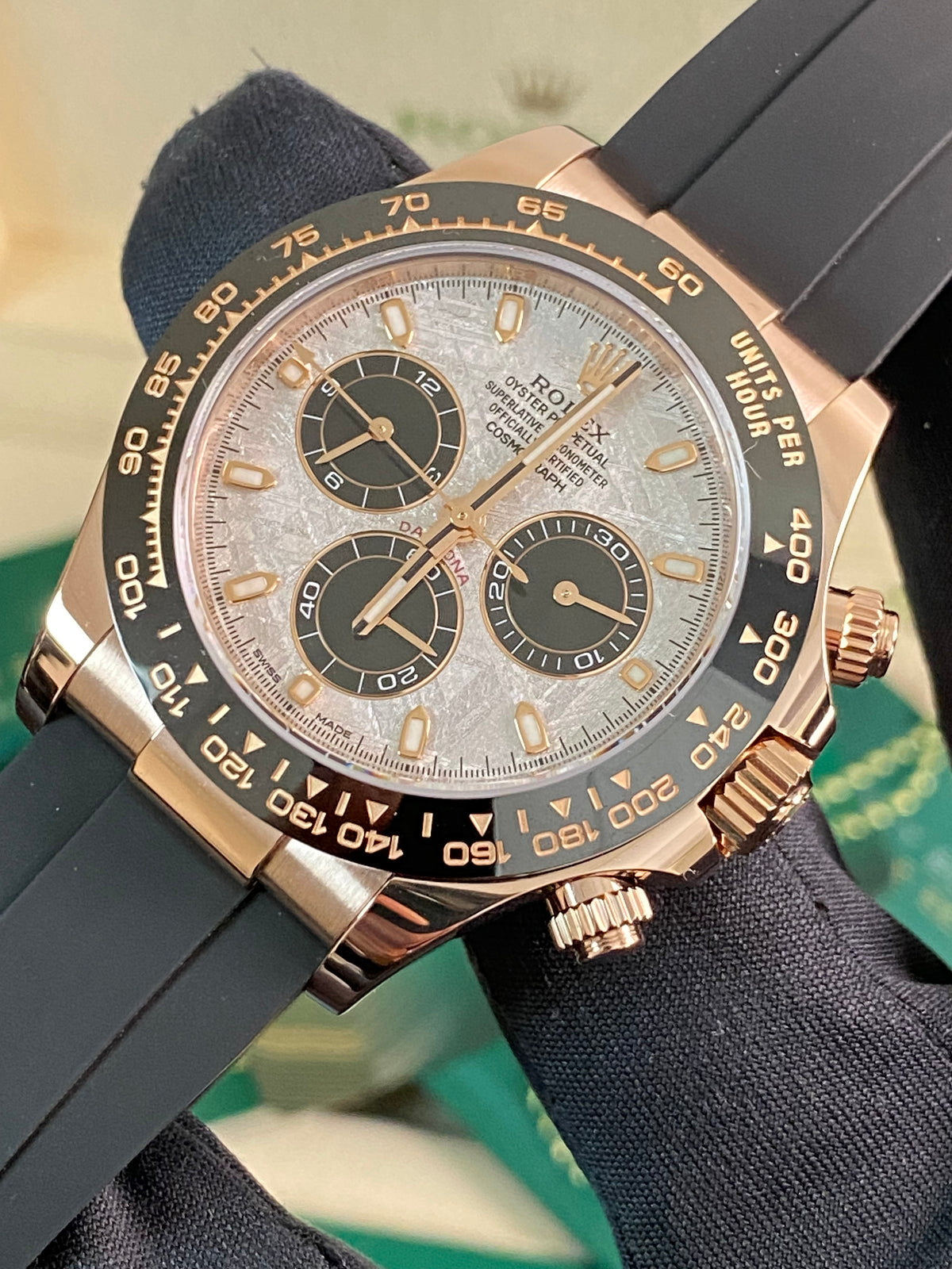 Rolex Everose Gold Cosmograph Daytona - 2022 - Meteorite Dial - Oysterflex - 116515LN *FULL SET*