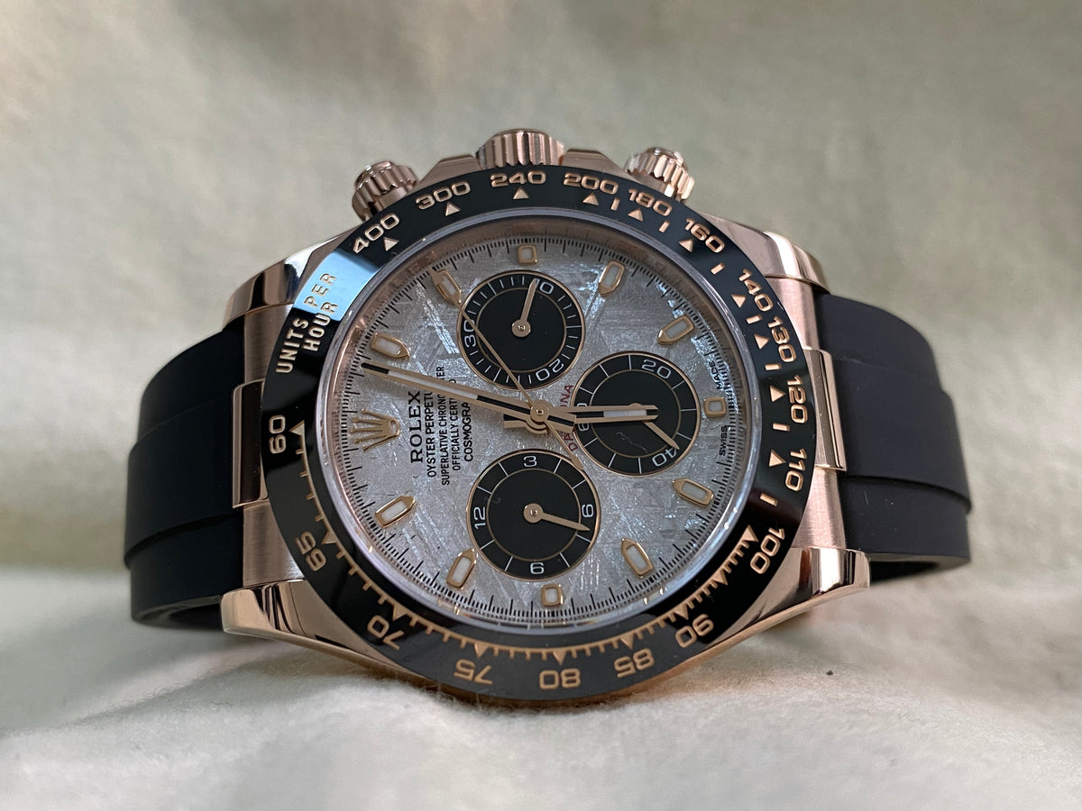 Rolex Everose Gold Cosmograph Daytona - 2022 - Meteorite Dial - Oysterflex - 116515LN *FULL SET*