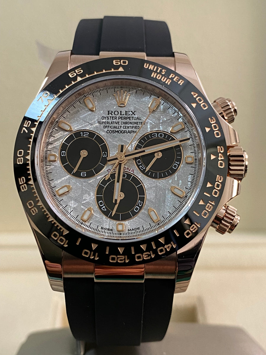 Rolex Everose Gold Cosmograph Daytona - 2022 - Meteorite Dial - Oysterflex - 116515LN *FULL SET*