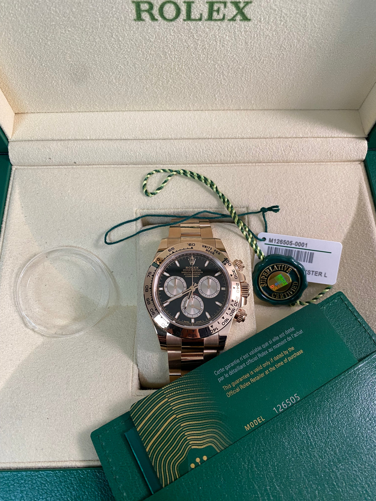 Rolex Everose Gold Cosmograph Daytona - 2024 - Black Dial - 126505 *FULL SET*