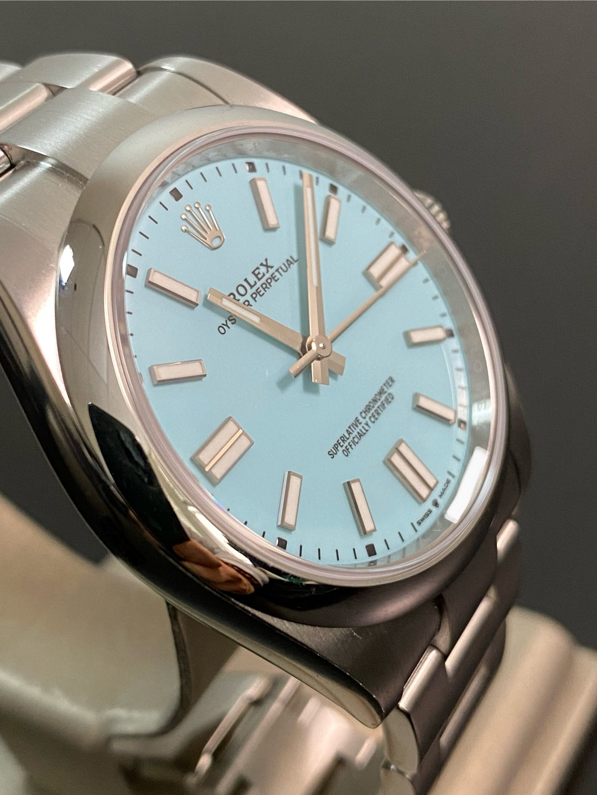 Rolex Oyster Perpetual 41 - 2020 - Domed Bezel - "Tiffany" Dial - Oyster Bracelet - 124300 *FULL STICKERS*