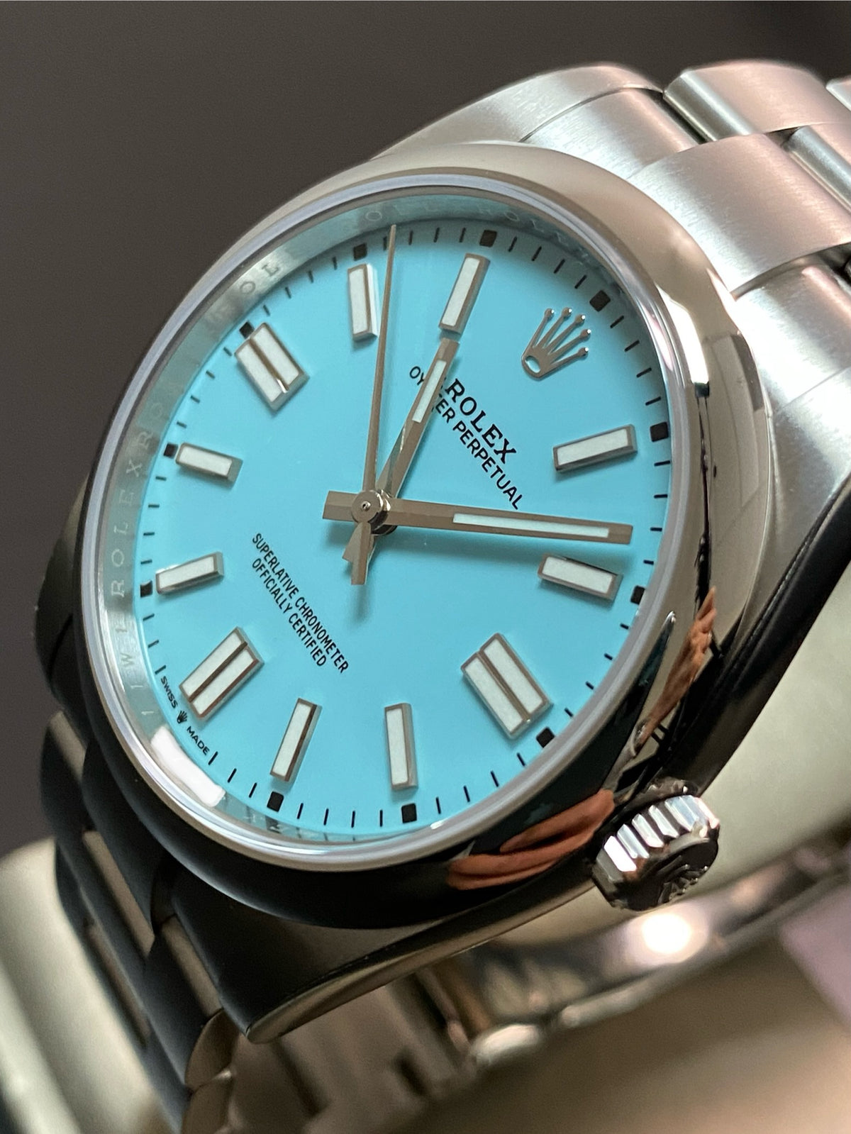 Rolex Oyster Perpetual 41 - 2020 - Domed Bezel - "Tiffany" Dial - Oyster Bracelet - 124300 *FULL STICKERS*