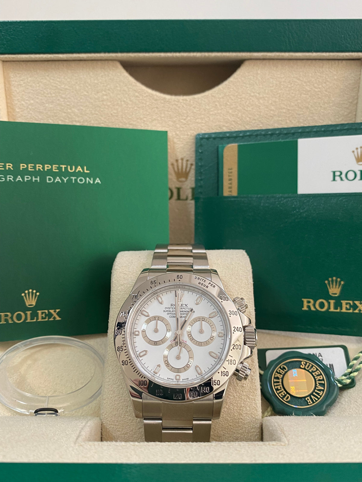 Rolex Steel Cosmograph Daytona - 2016 - White Index Dial - 116520 - *FULL SET*