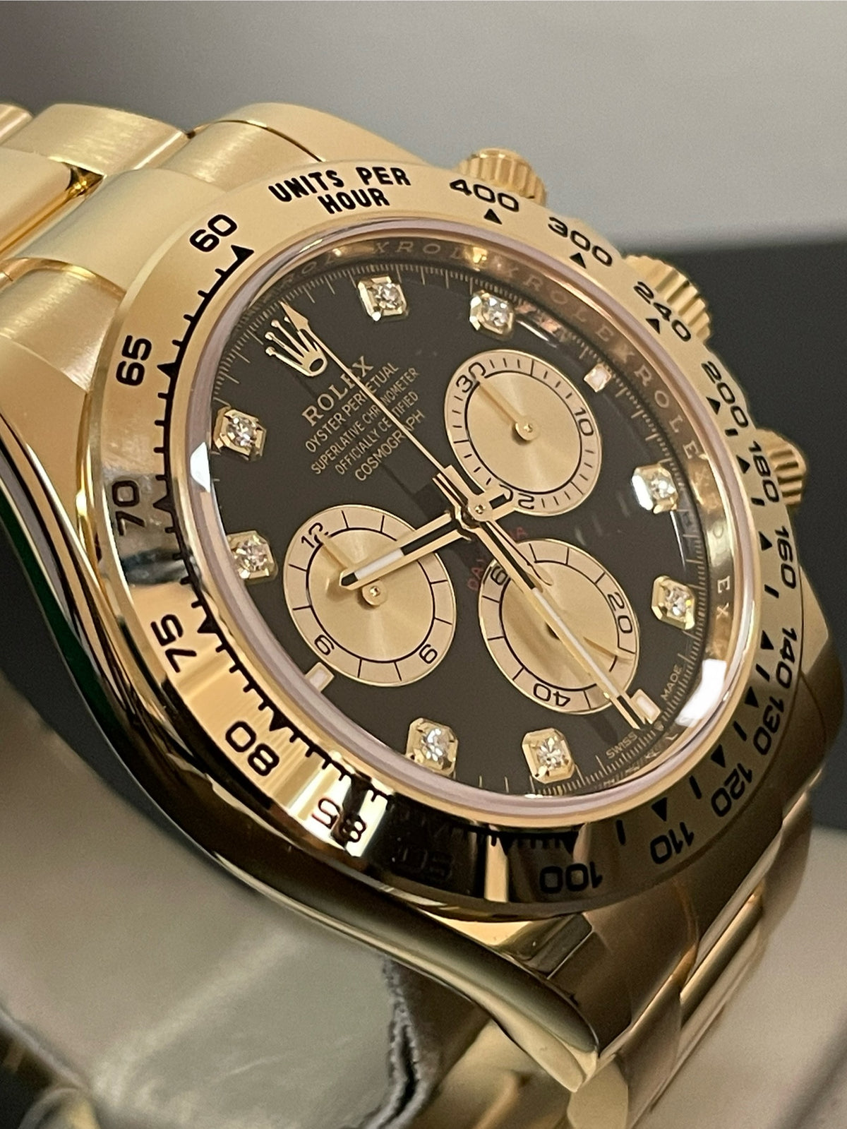 Rolex Yellow Gold Cosmograph Daytona - 2023 - Black Diamond Dial - 126508