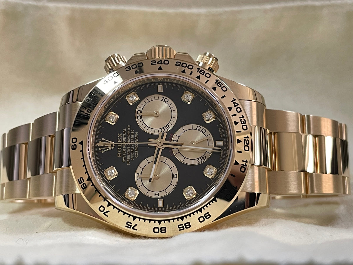 Rolex Yellow Gold Cosmograph Daytona - 2023 - Black Diamond Dial - 126508